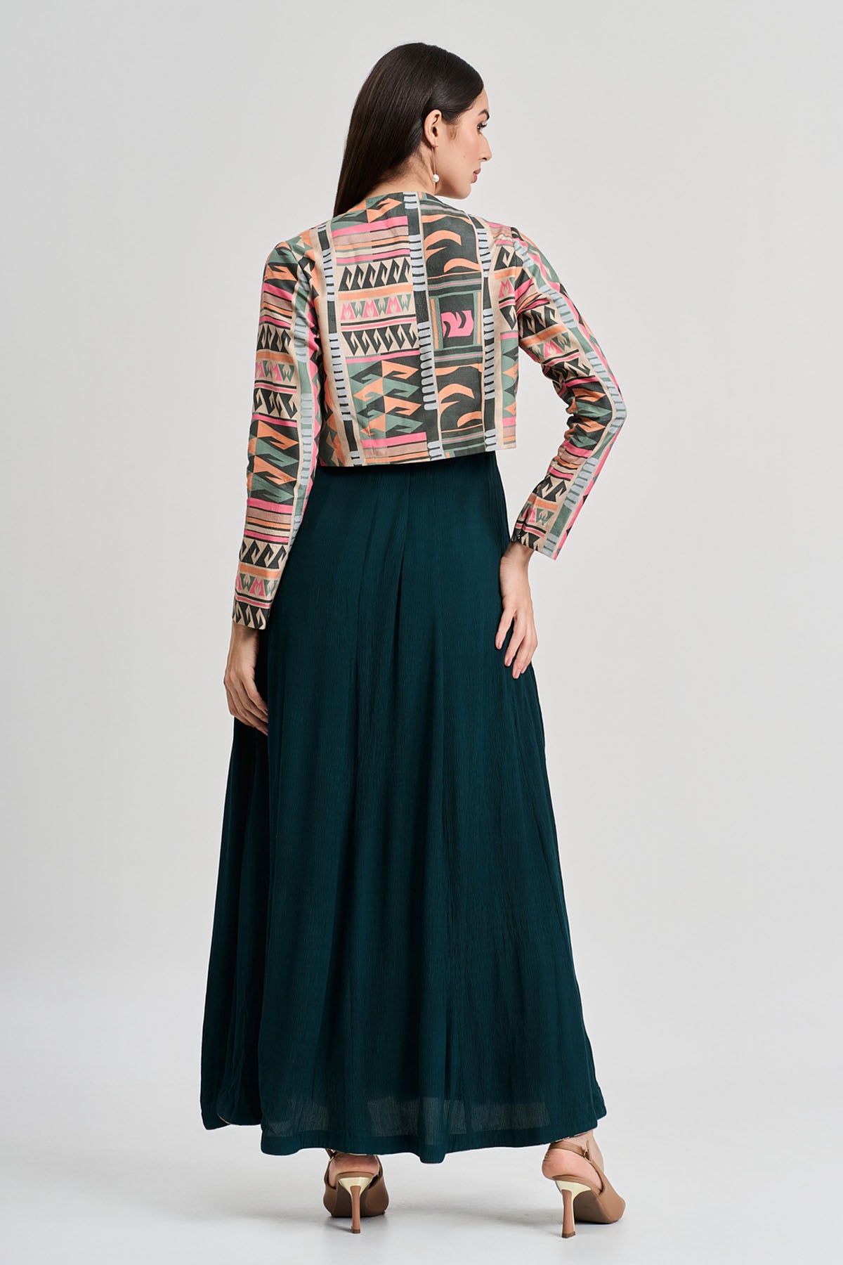 Multicolor Viscose Printed Jacket