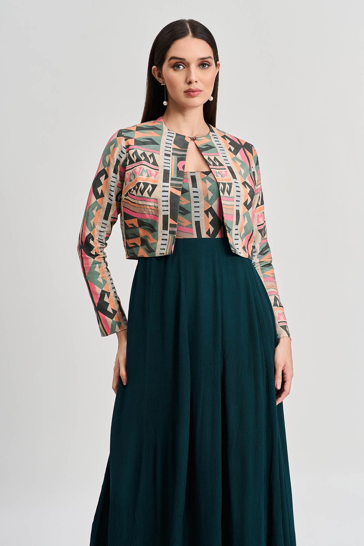 Buy Multicolor Viscose Printed Jacket by Koswi for women online at ScrollnShops