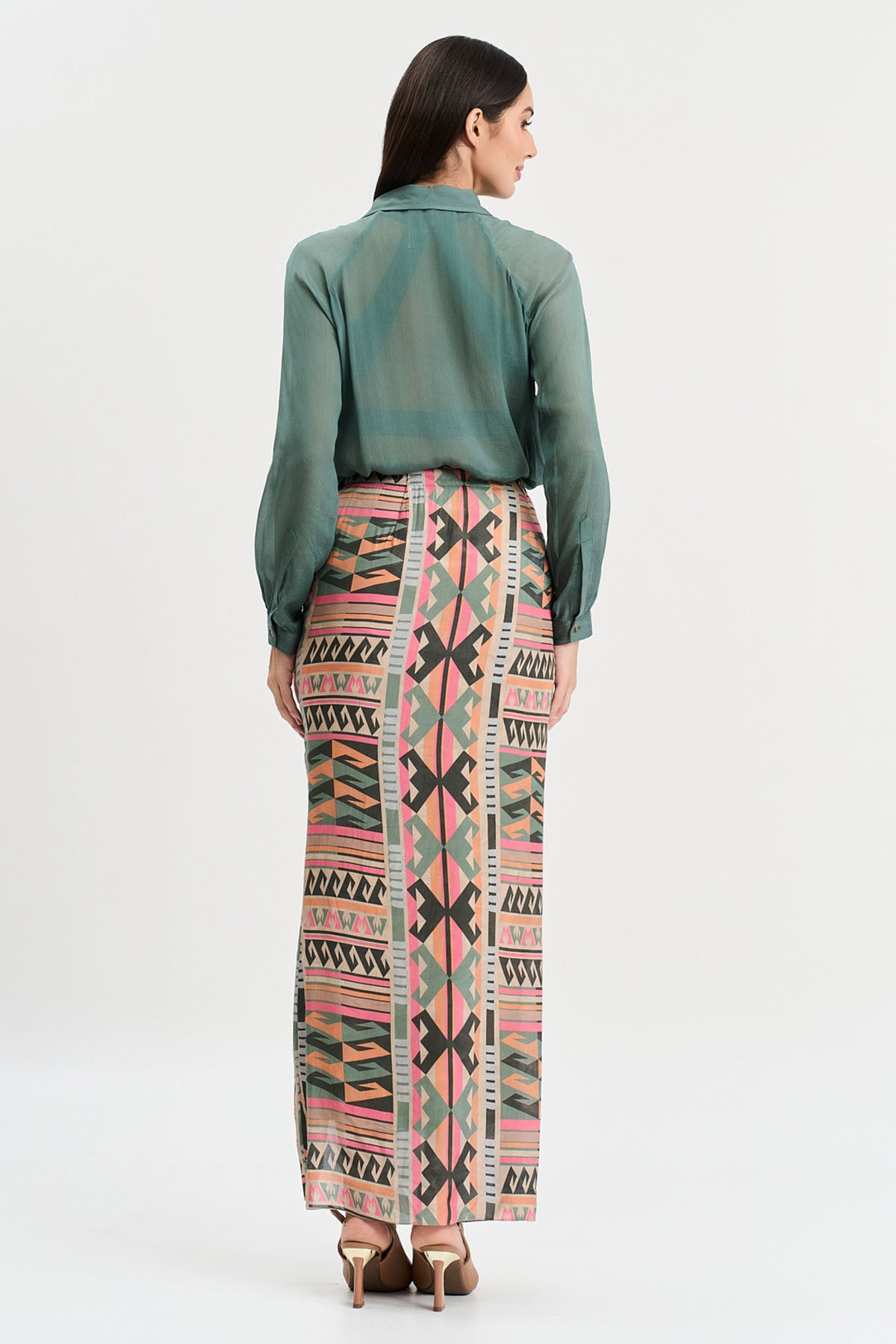 Multicolor Viscose Skirt Set