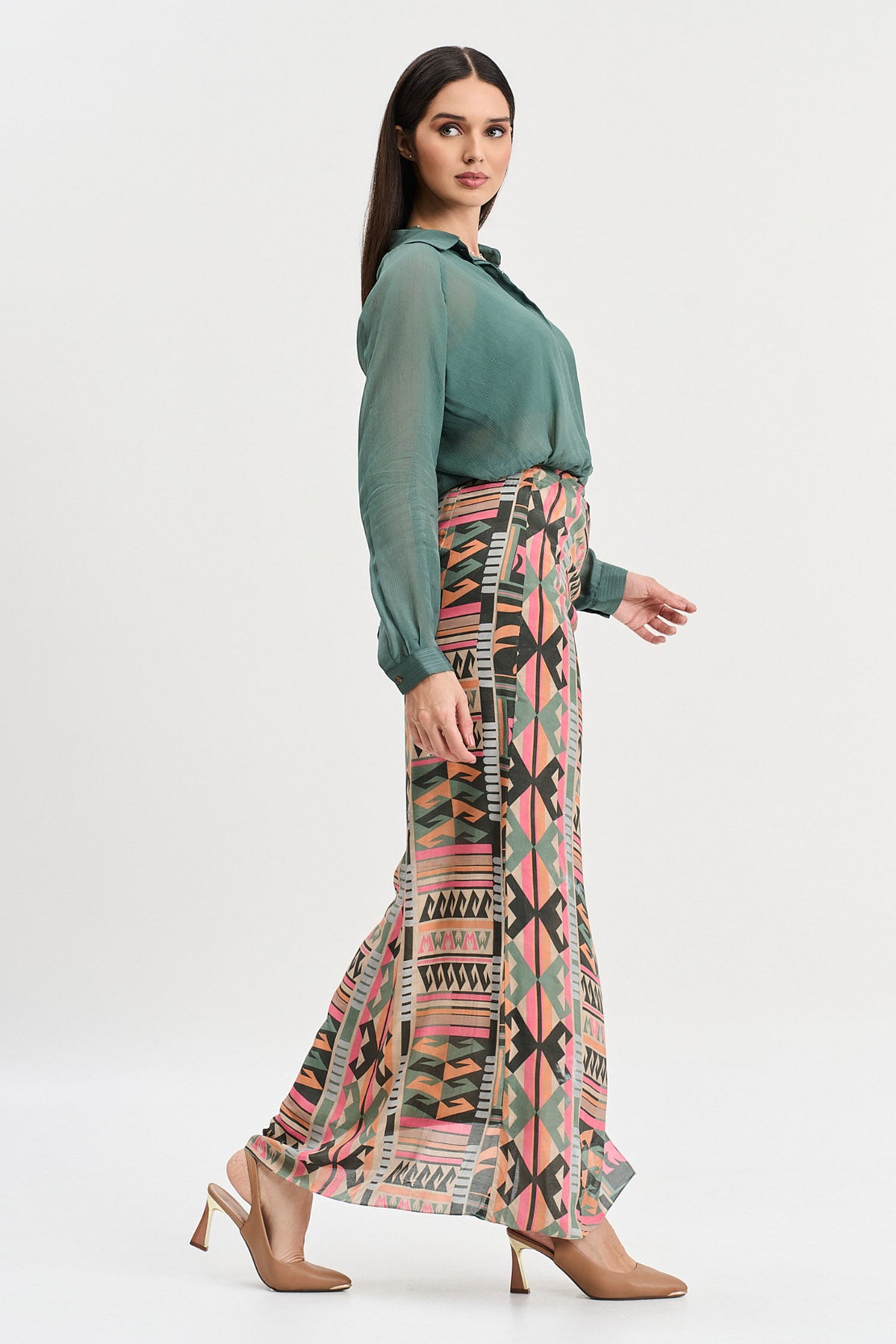 Multicolor Viscose Skirt Set