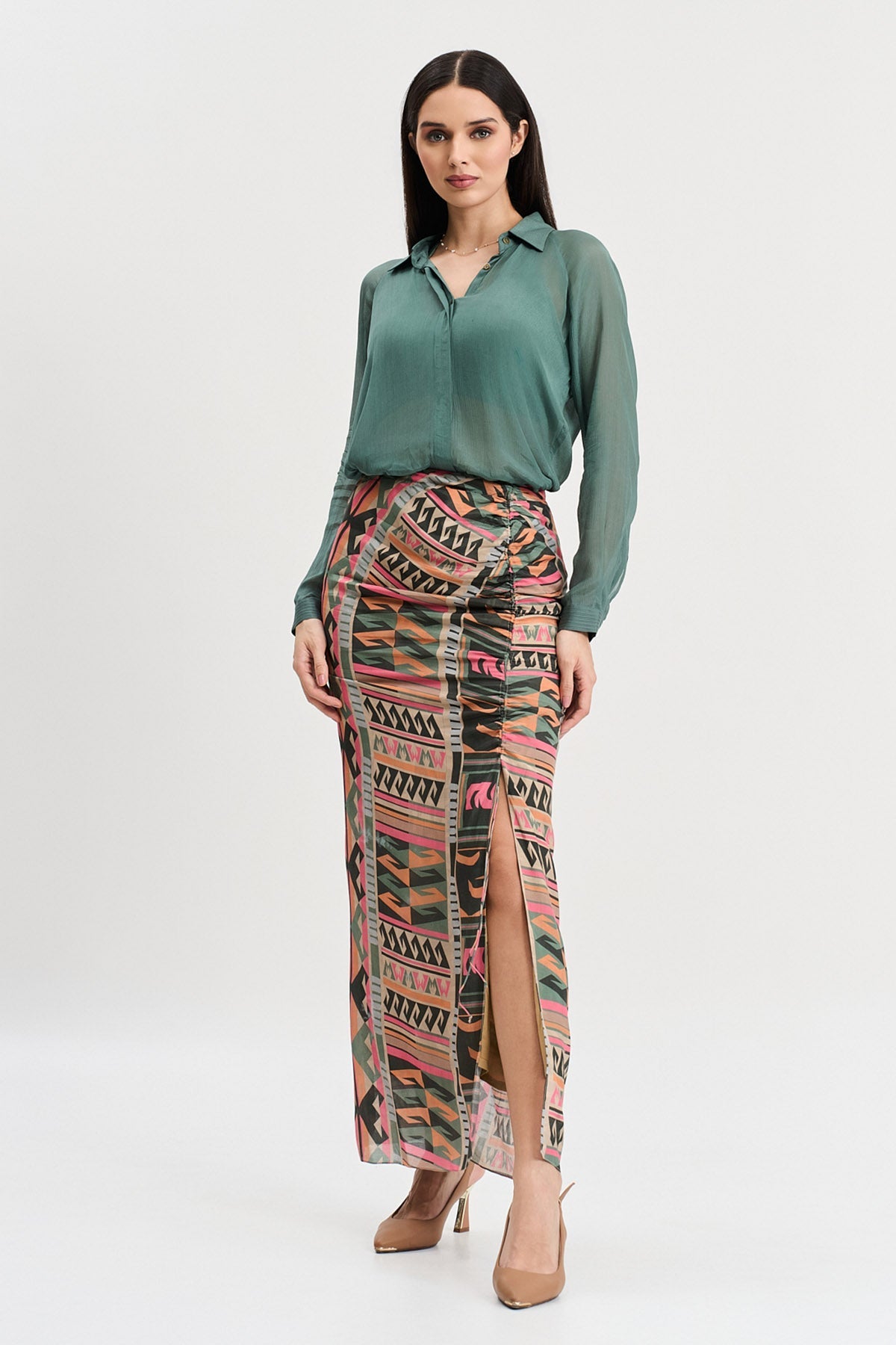 Buy Multicolor Viscose Skirt Set by Koswi for women online at ScrollnShops