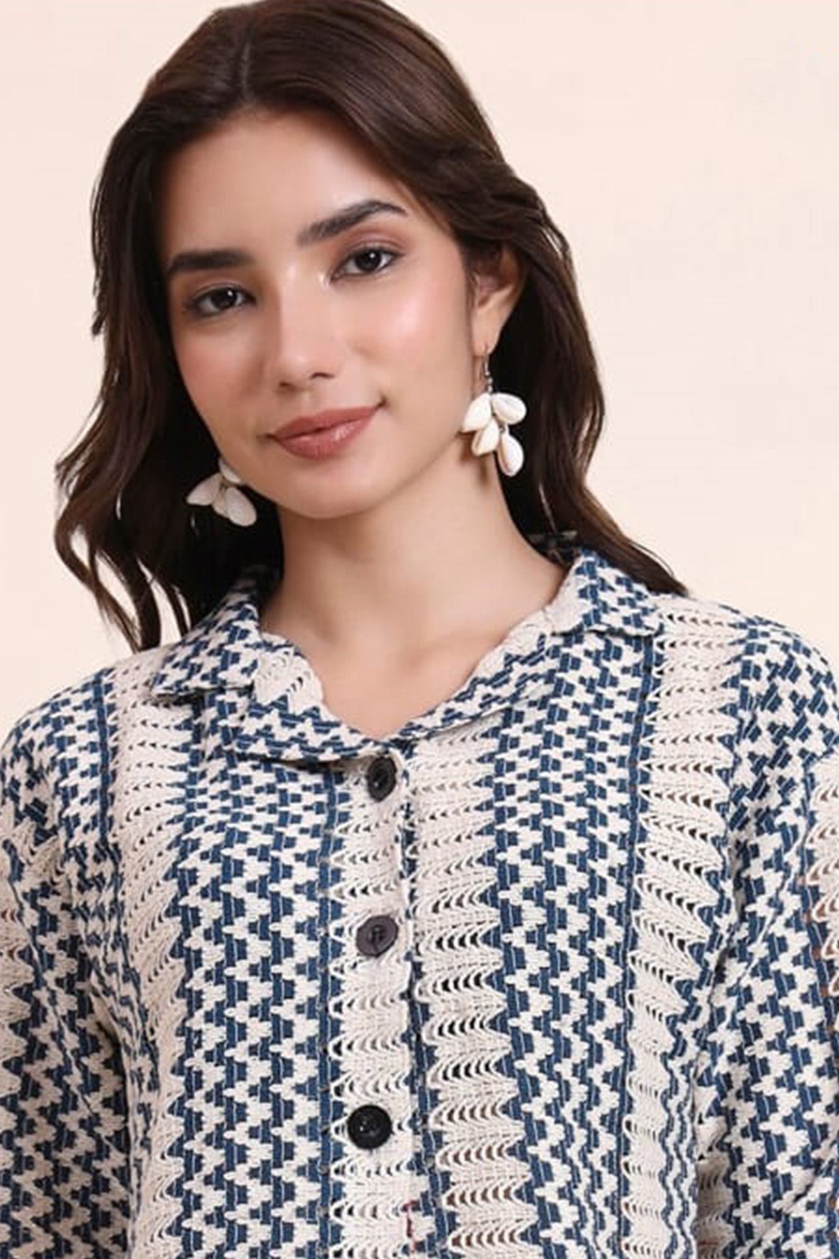 Multicolor Woven Zig Zag Shirt