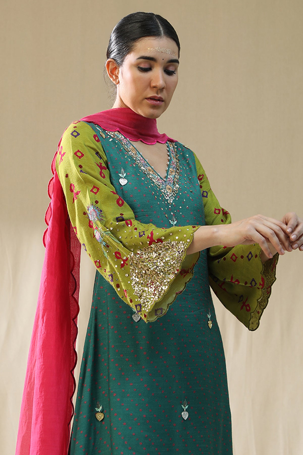 Multicolor Zardozi Kurta Set