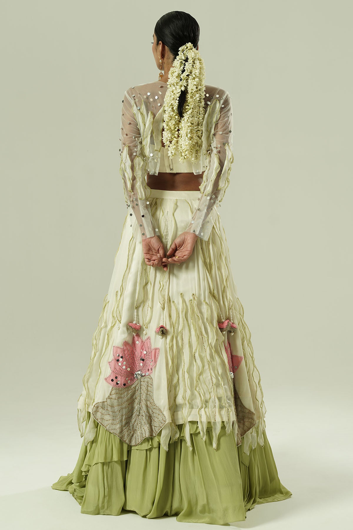 Multicolor leaflet Lehenga Set