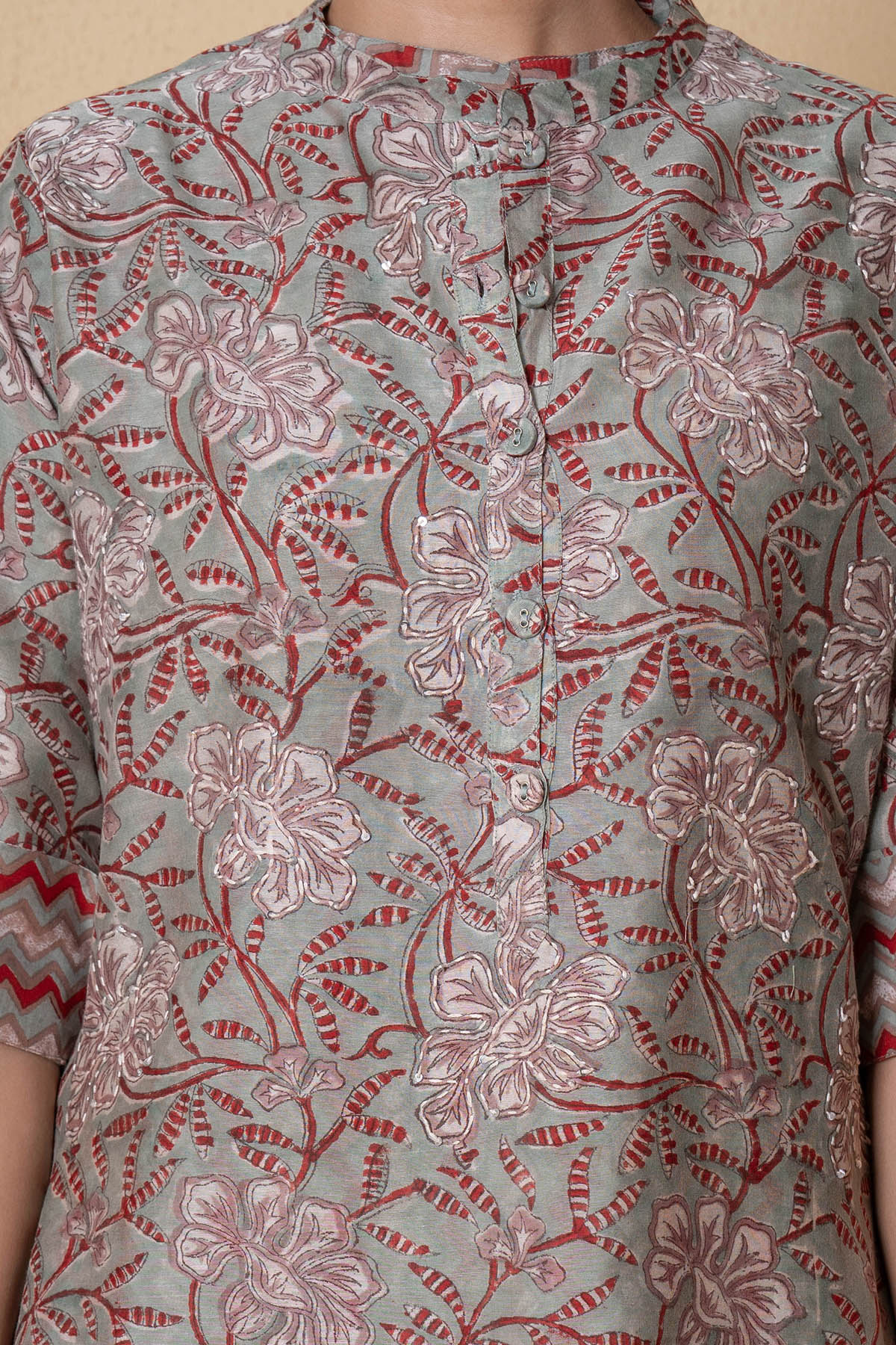 Multicolour Chanderi Kurta Set