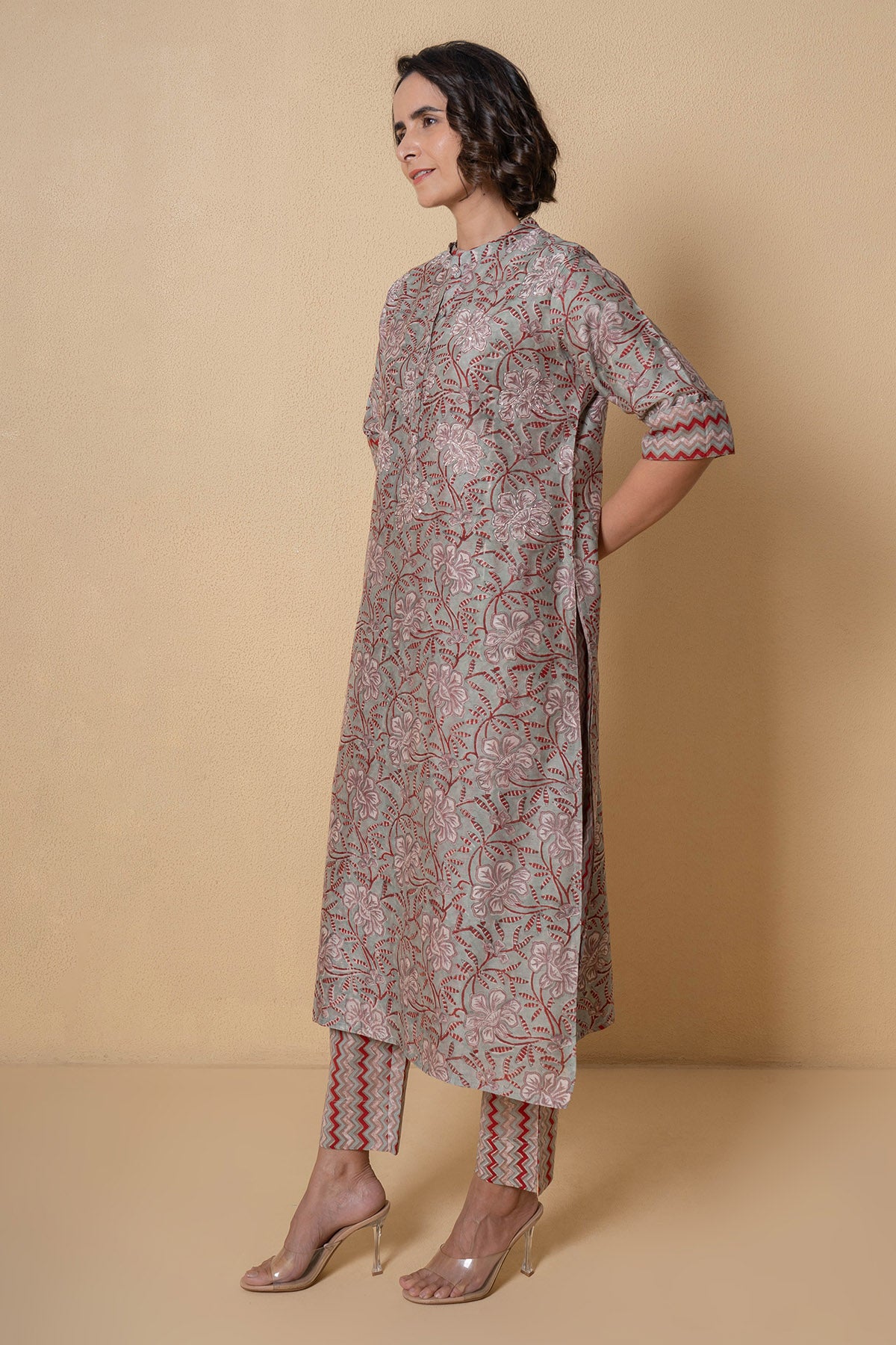 Multicolour Chanderi Kurta Set