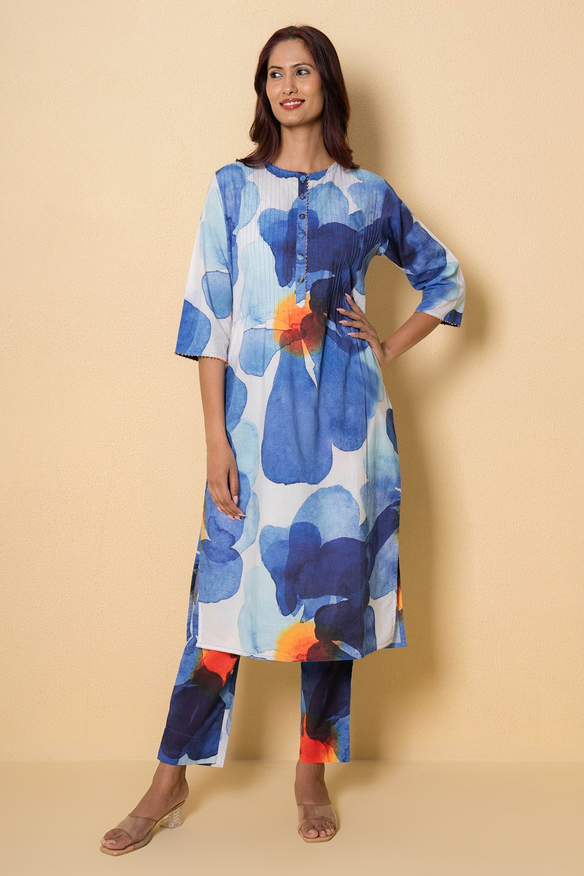 Buy Multicolour Cotton Kurta set for Women Online at ScrollnShops