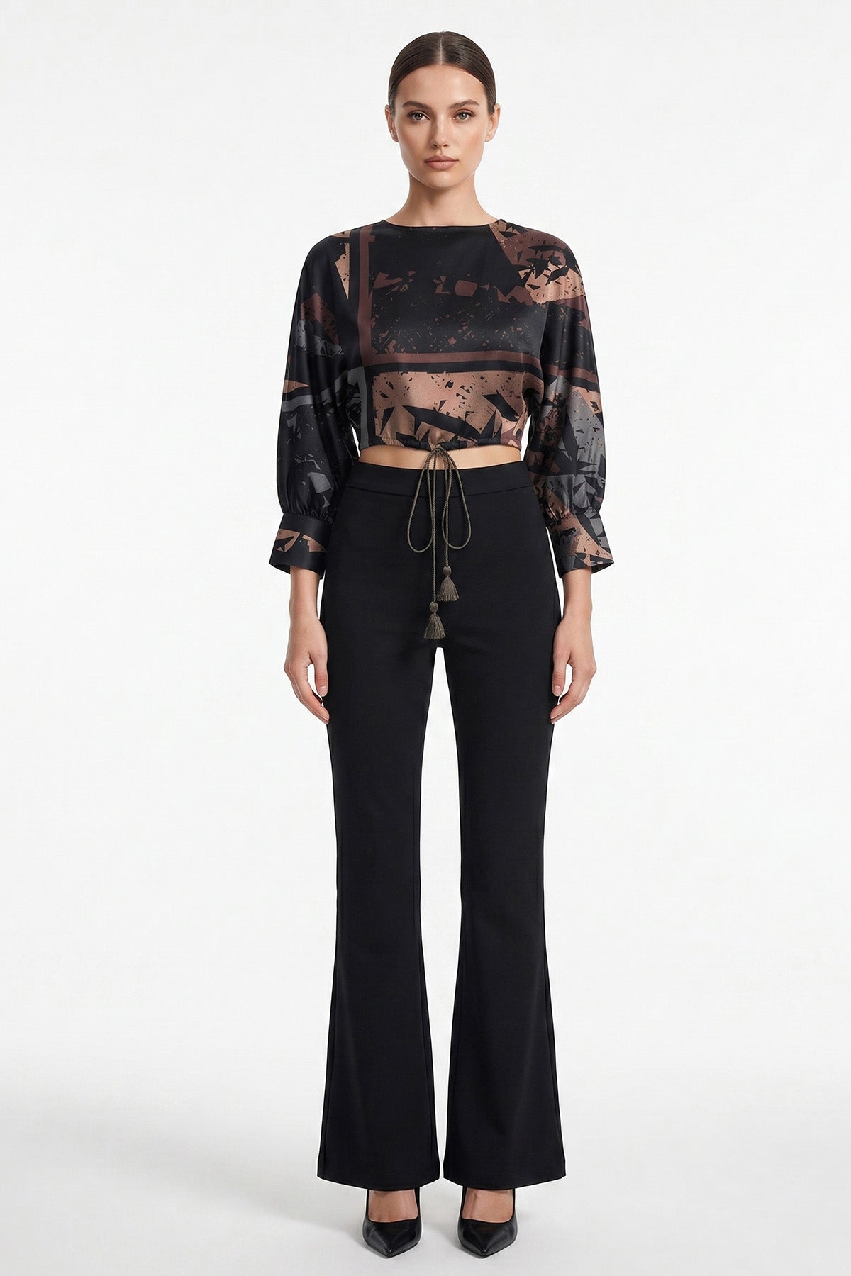 Buy Multicolour Satin Cropped Top for women by Tezhhomayaa online available at scrollnshops