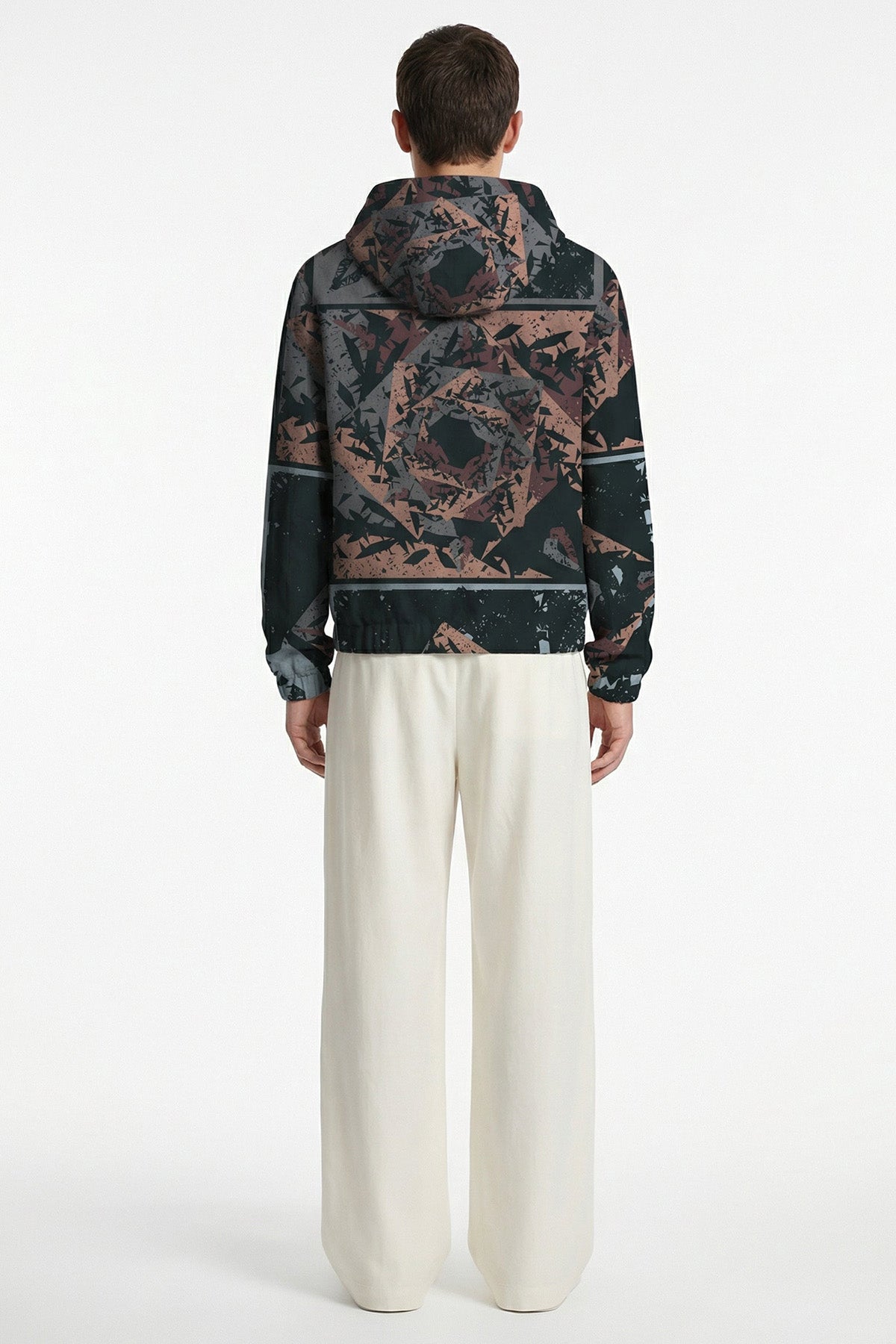 Multicolour Satin Hooded Jacket