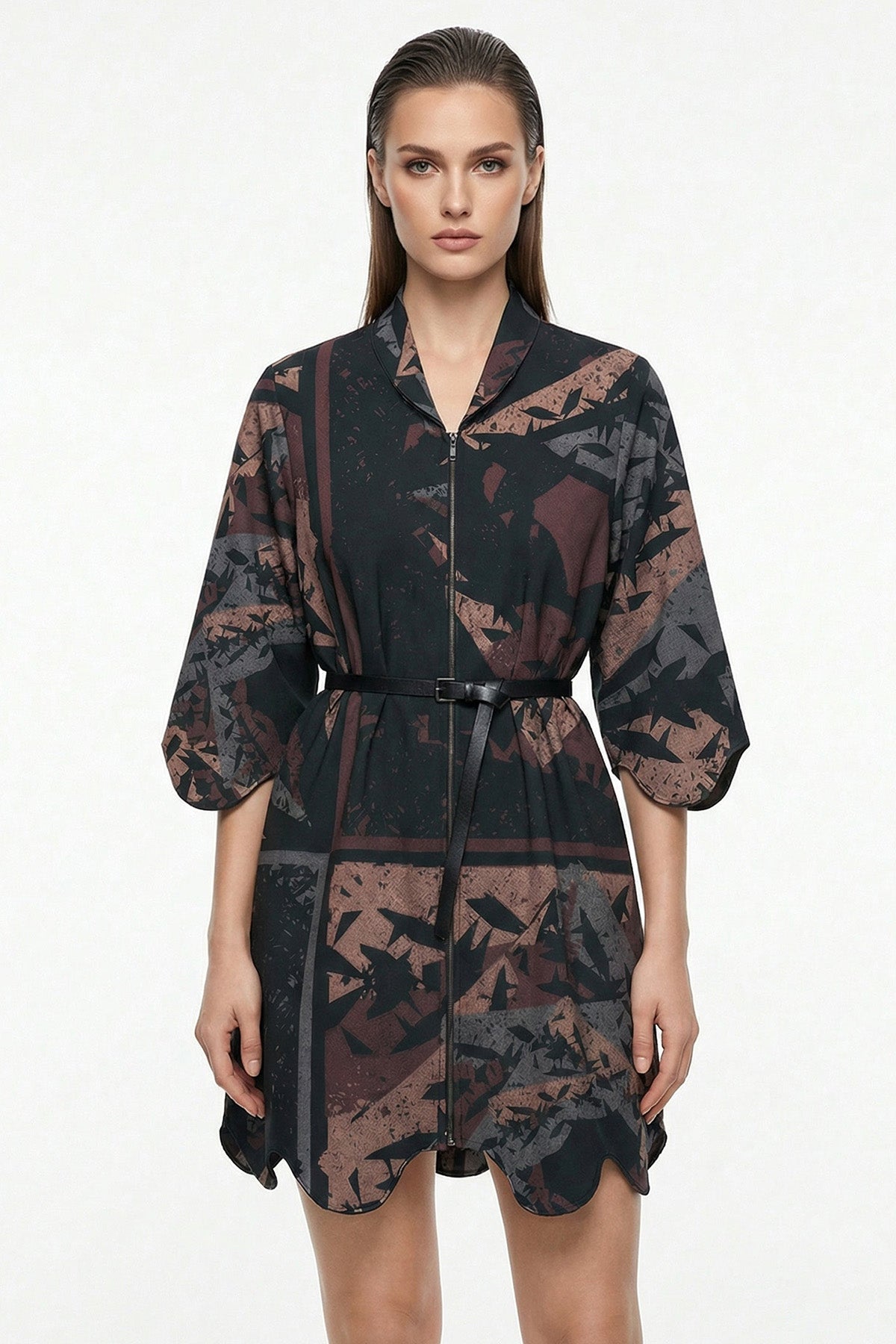 Multicolour Satin Mini Dress