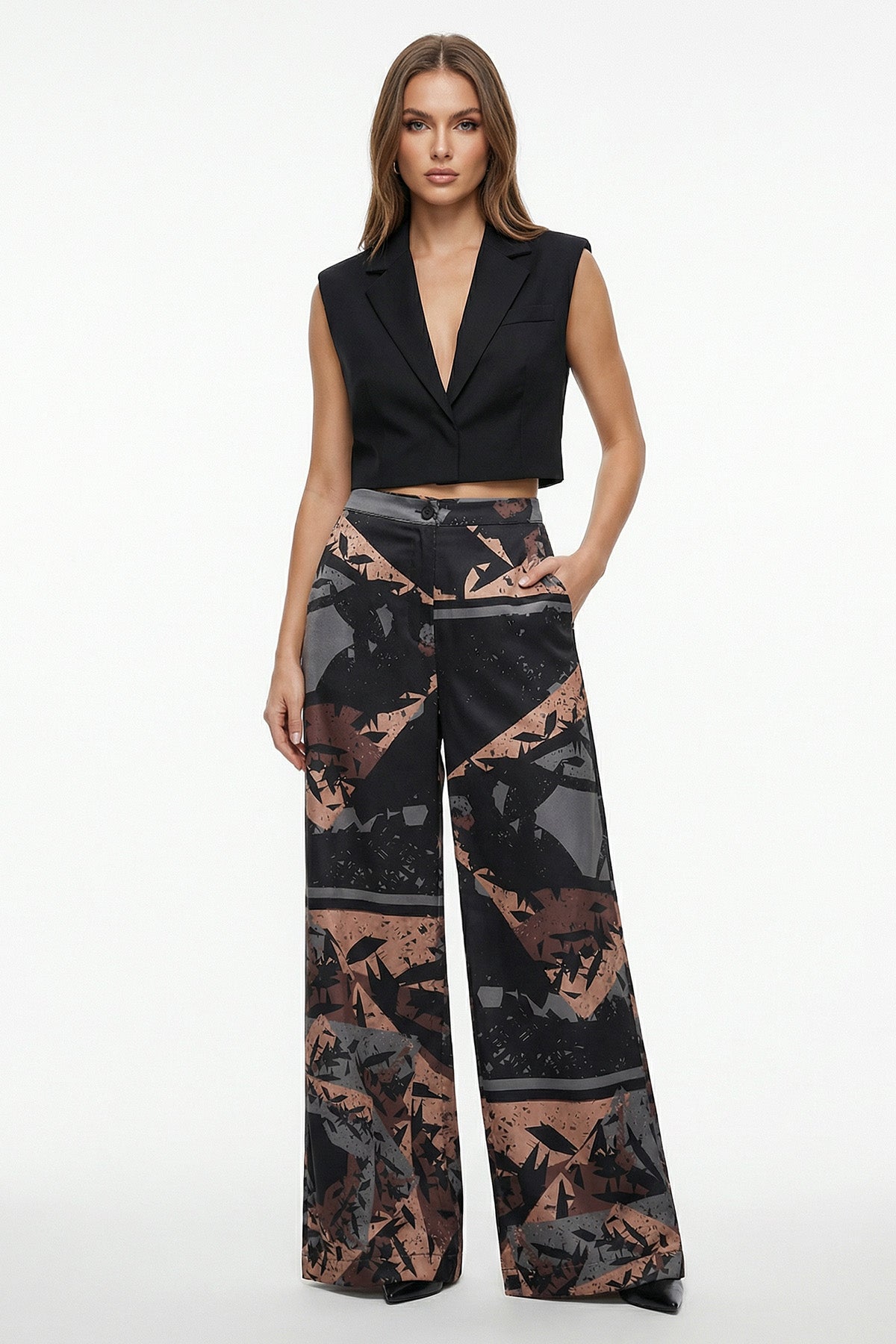 Buy Multicolour Satin Wide Leg Pant for women by Tezhhomayaa online available at scrollnshops