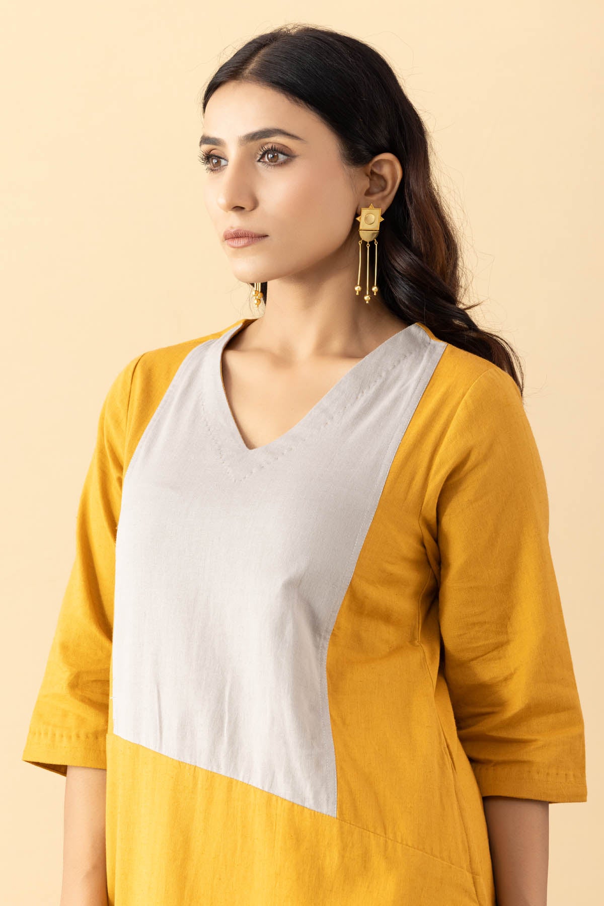 Mustard Cotton A-Line Tunic