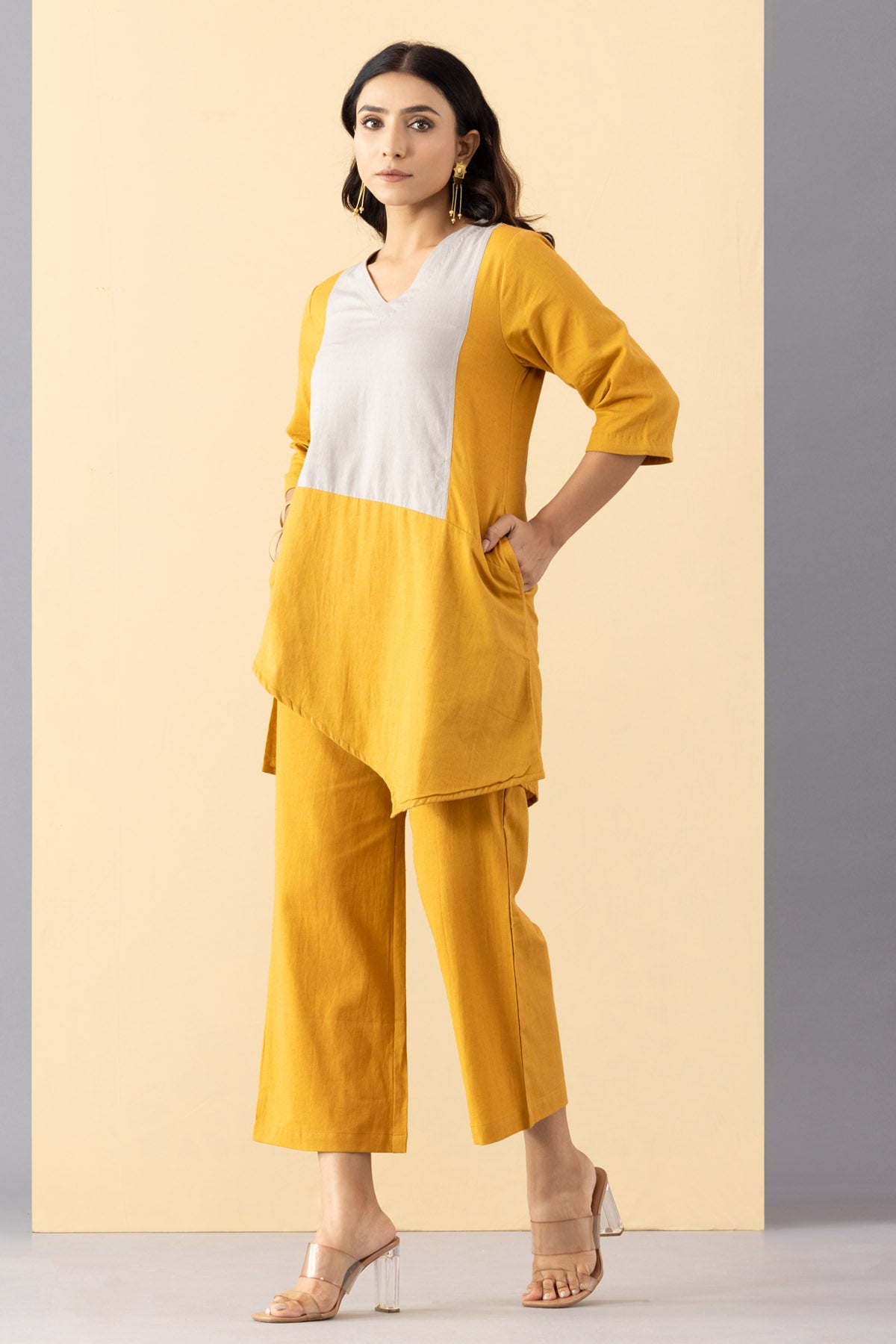 Mustard Cotton A-Line Tunic