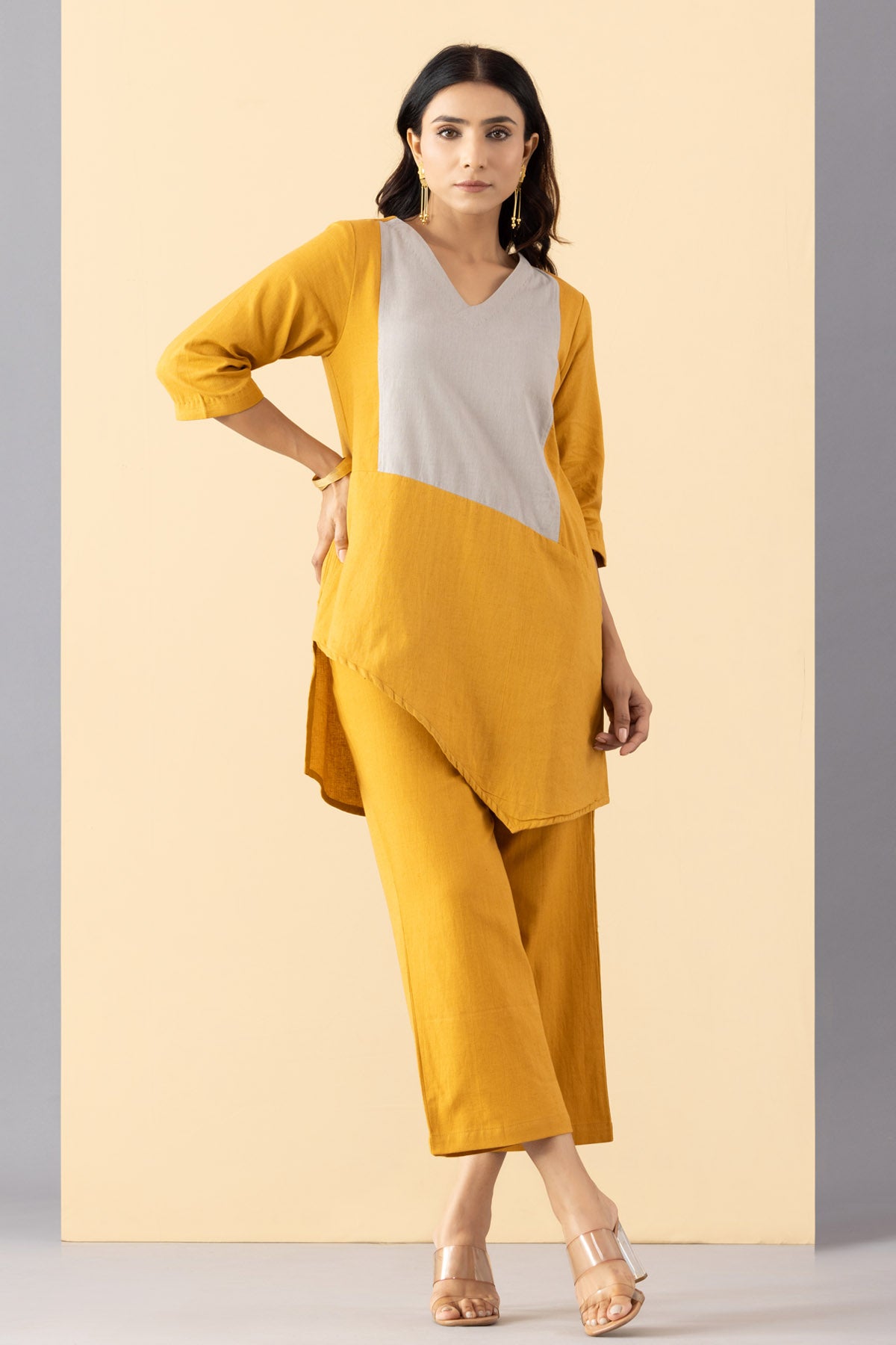 Mustard Cotton A-Line Tunic