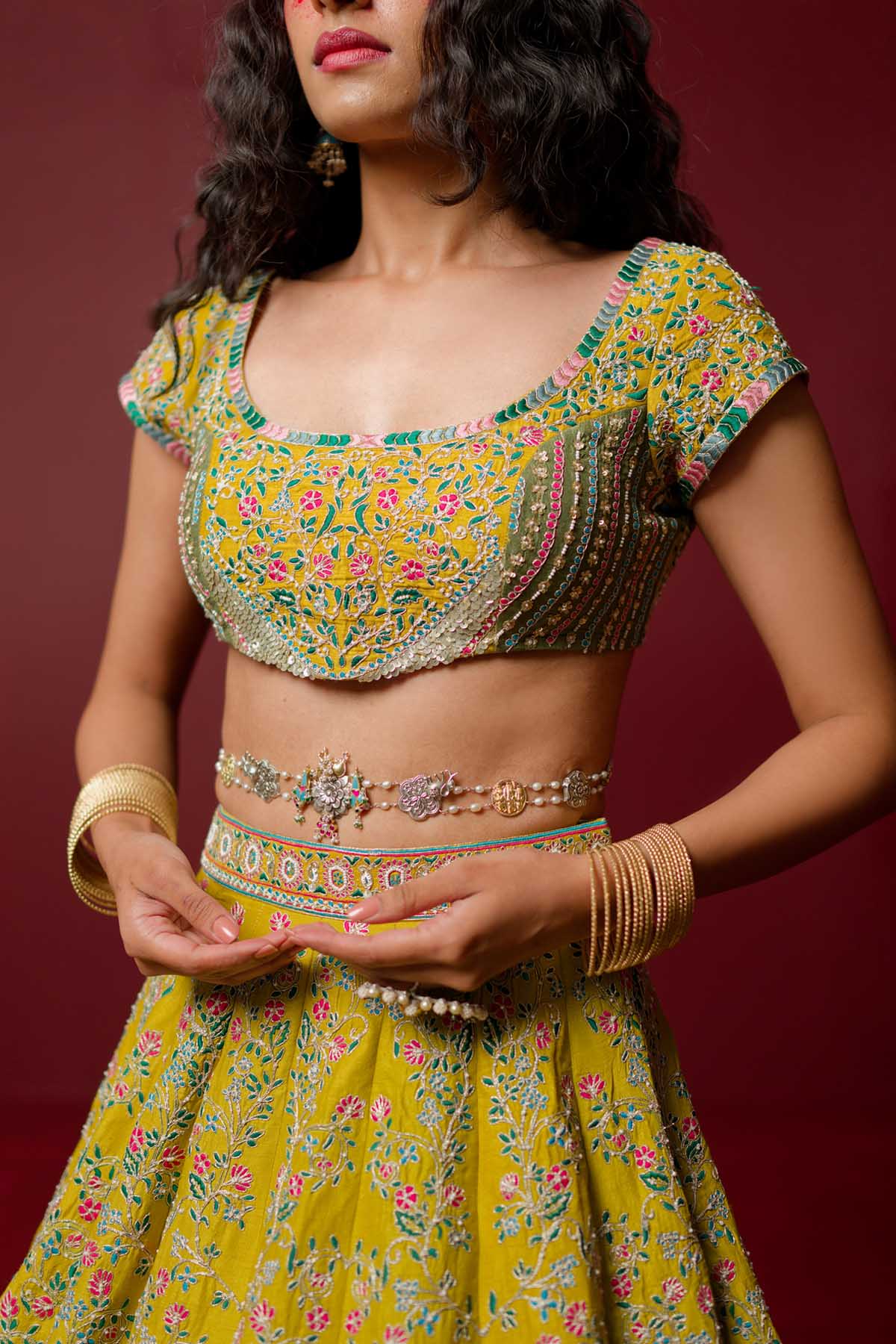 Mustard Dori Lehenga Set