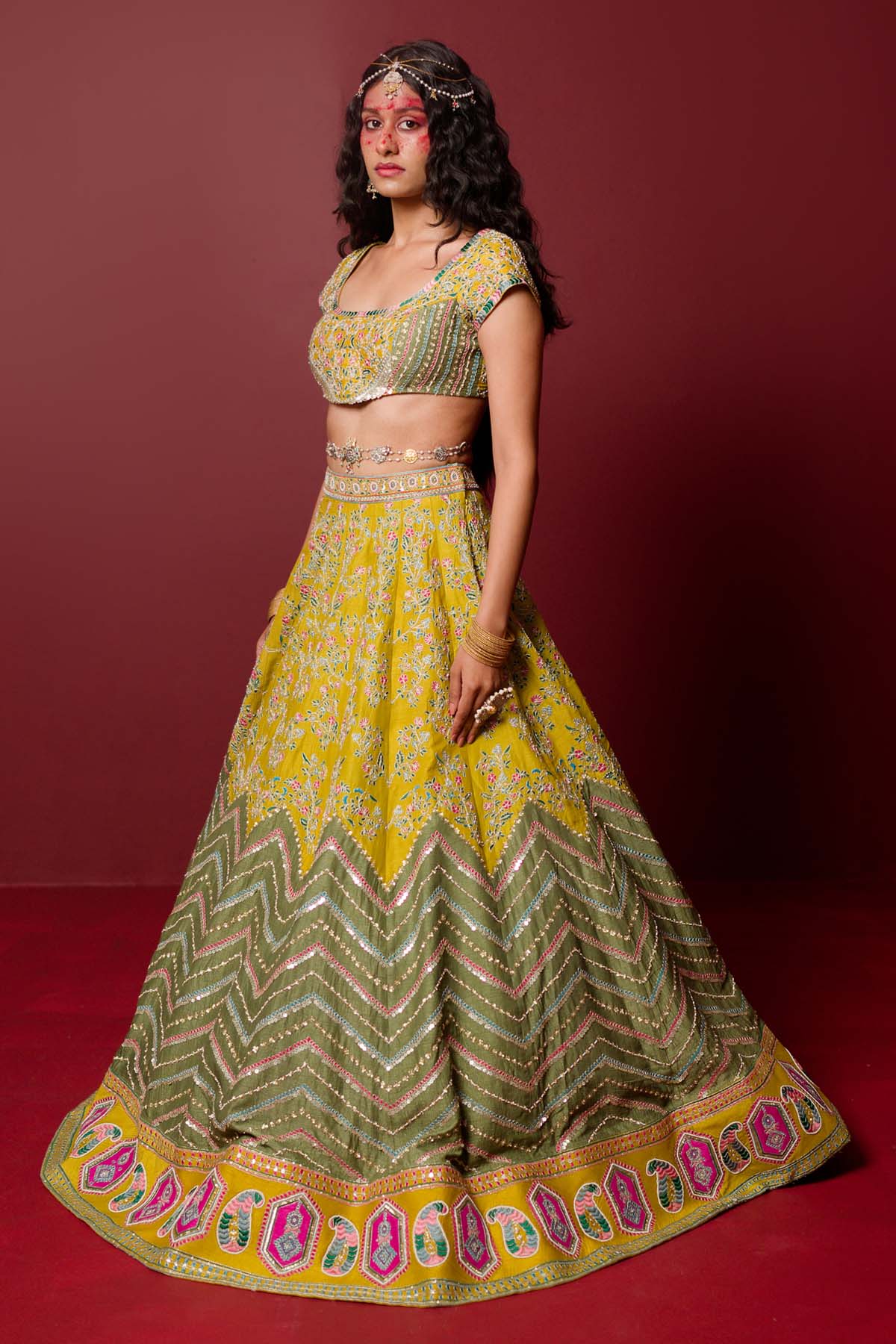 Mustard Dori Lehenga Set
