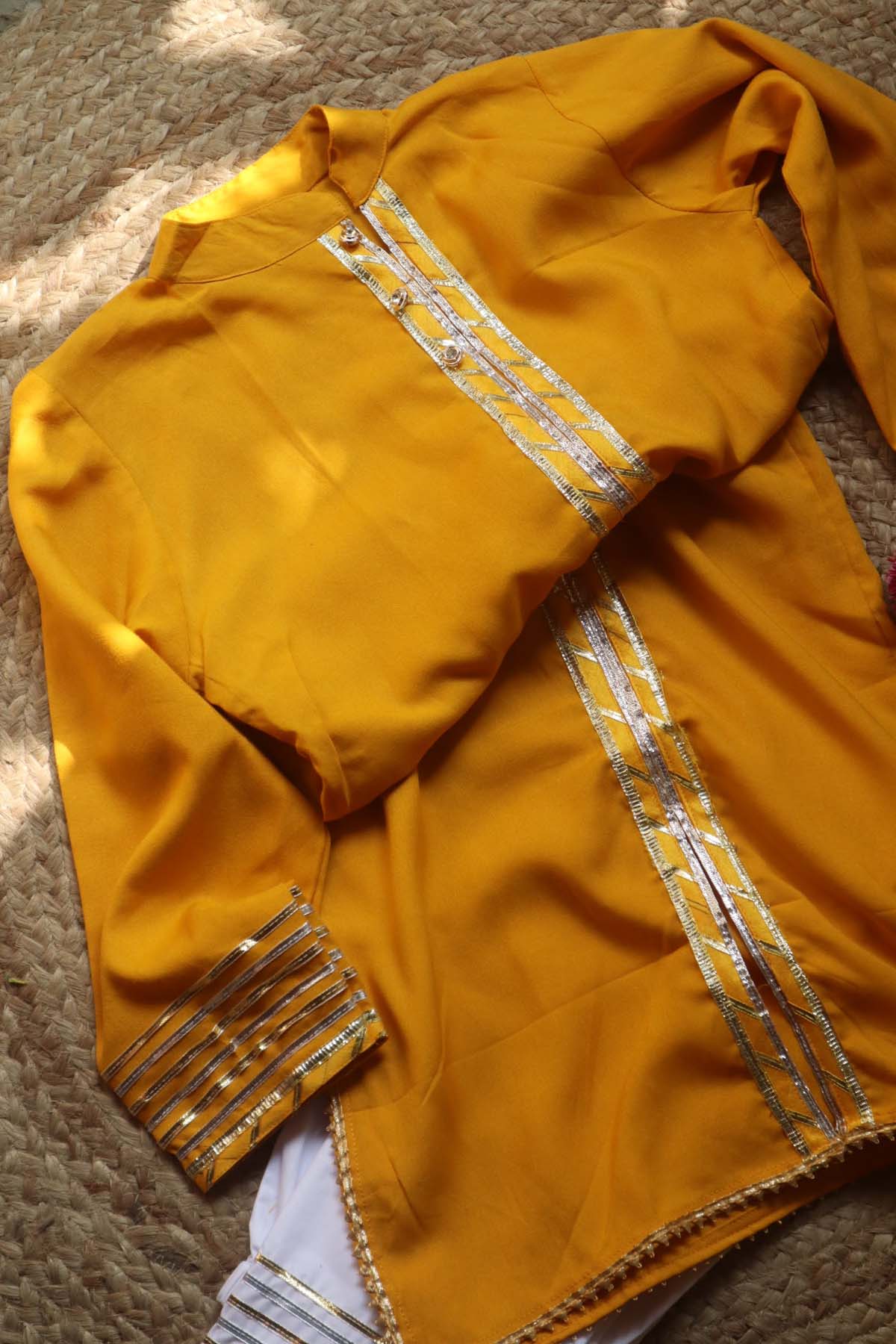 Mustard Embellished Kurta Set