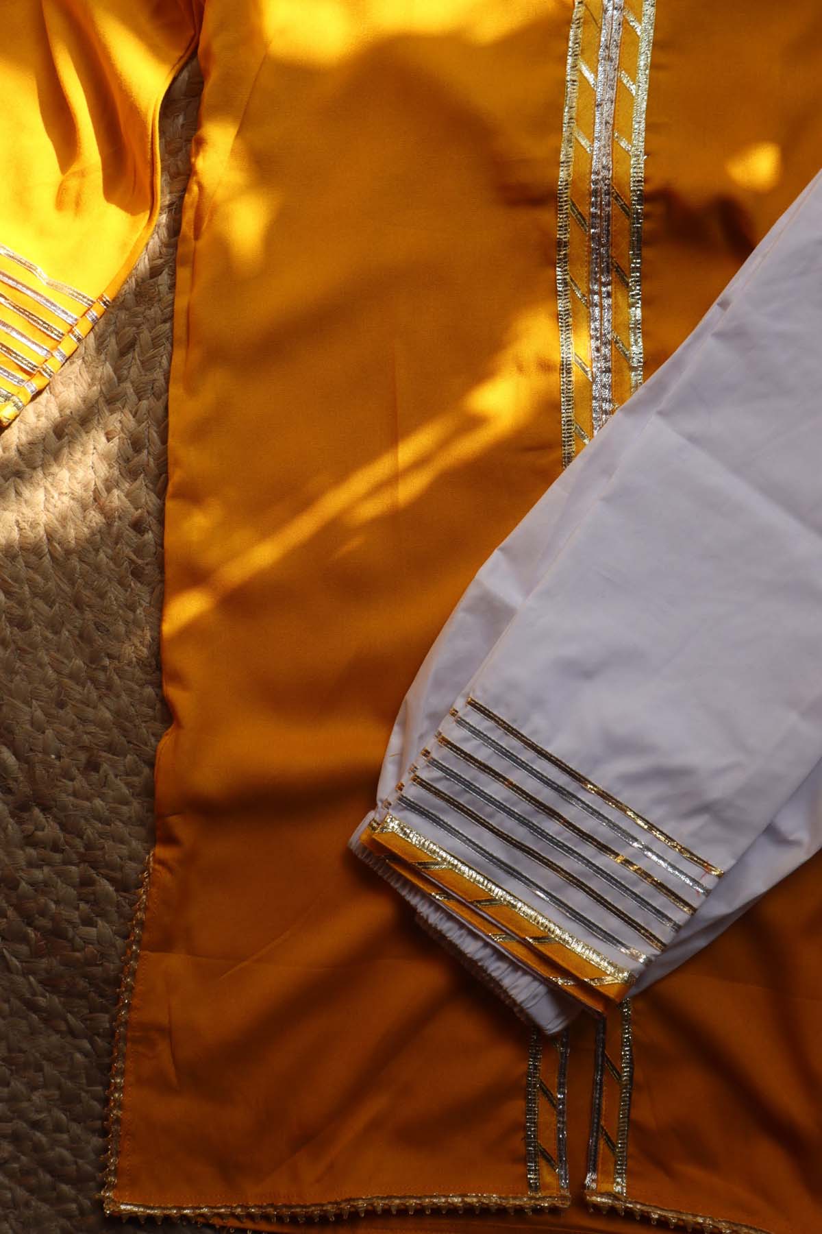 Mustard Embellished Kurta Set