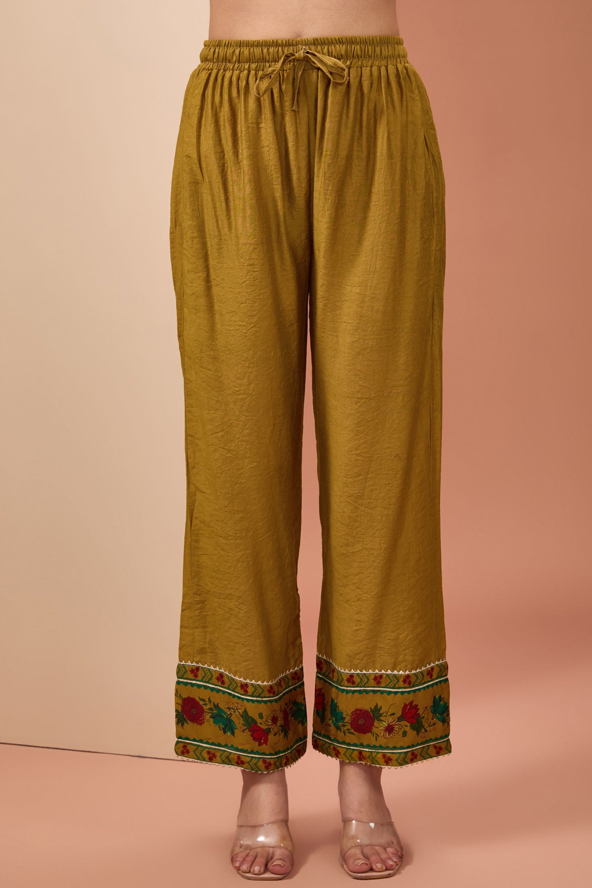 Mustard Floral Anarkali Set