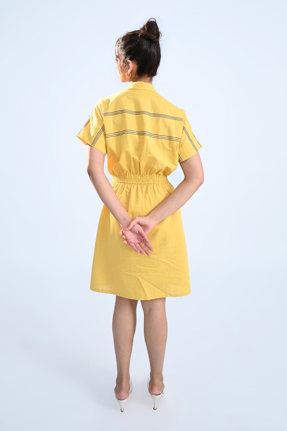 Mustard Thread Embroidered Dress