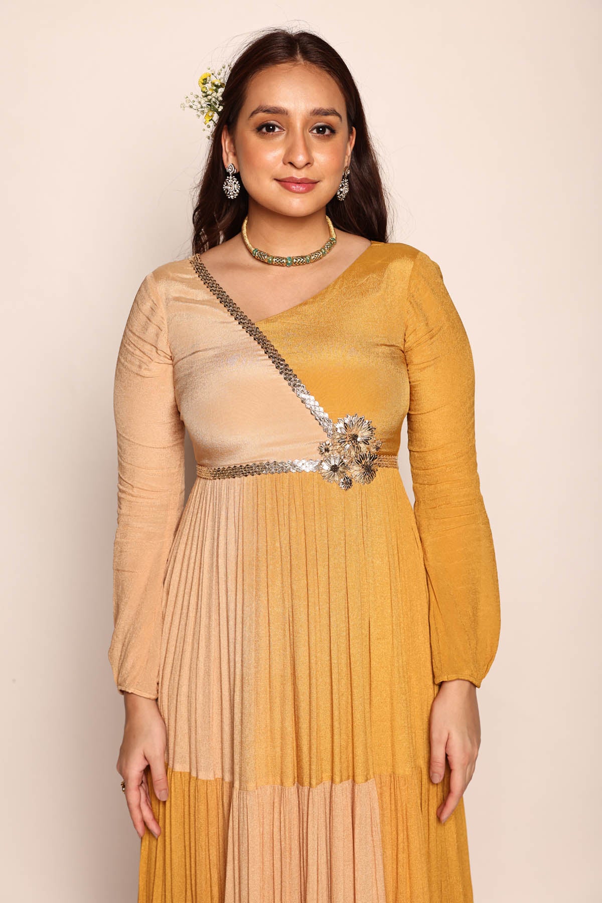 Mustard Yellow Tiered Dress