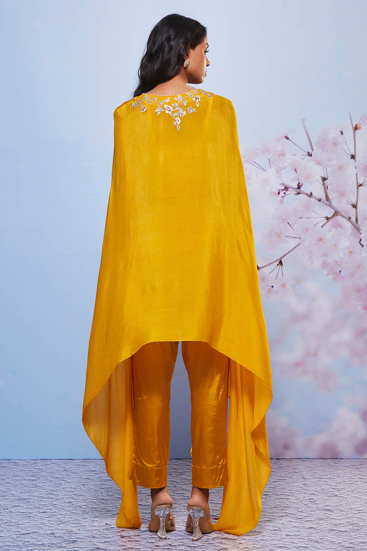 Mustard Asymmetrical Cape Set