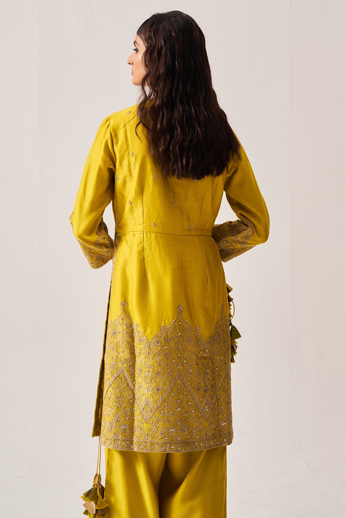 Mustard Chanderi Kurta & Pants