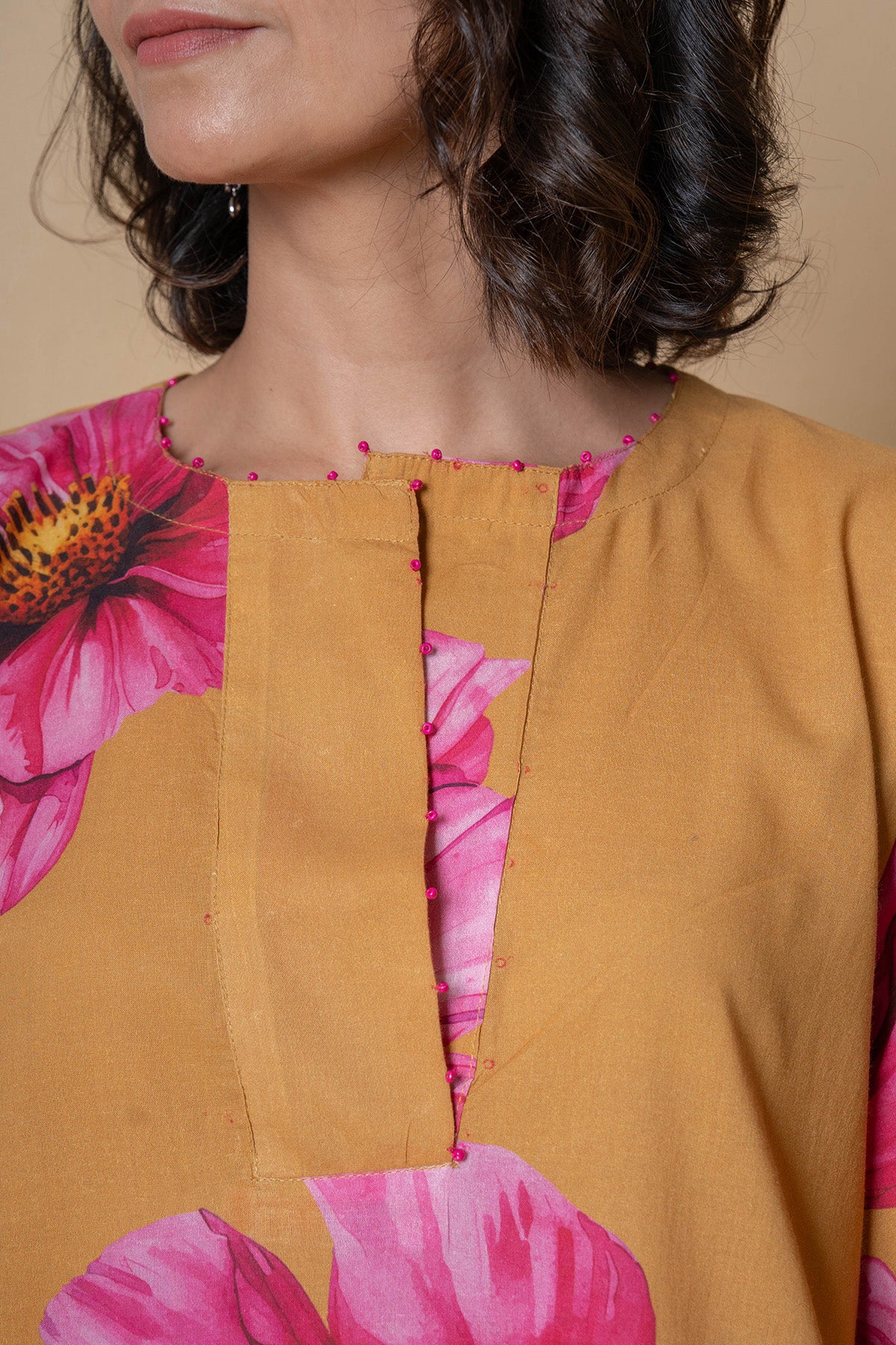 Mustard Cotton Kurta And Pants