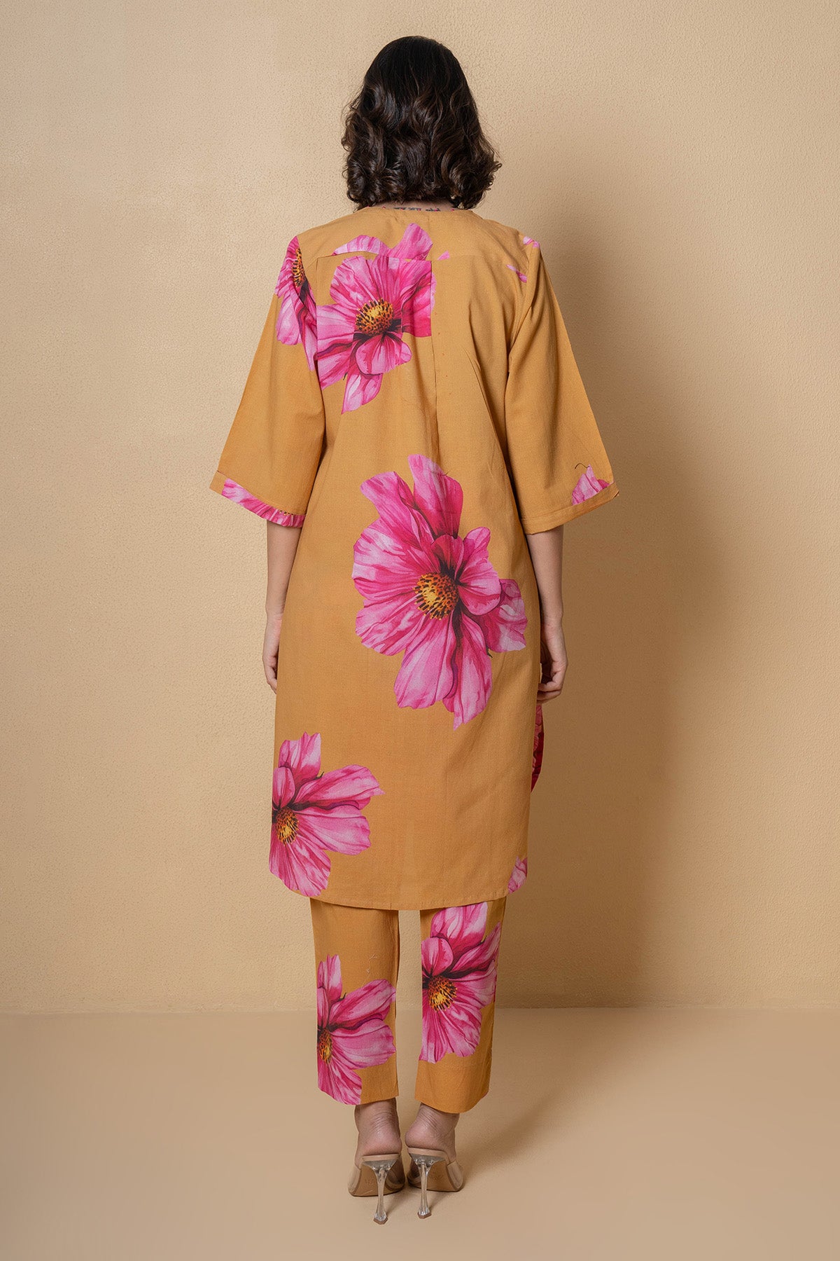 Mustard Cotton Kurta And Pants