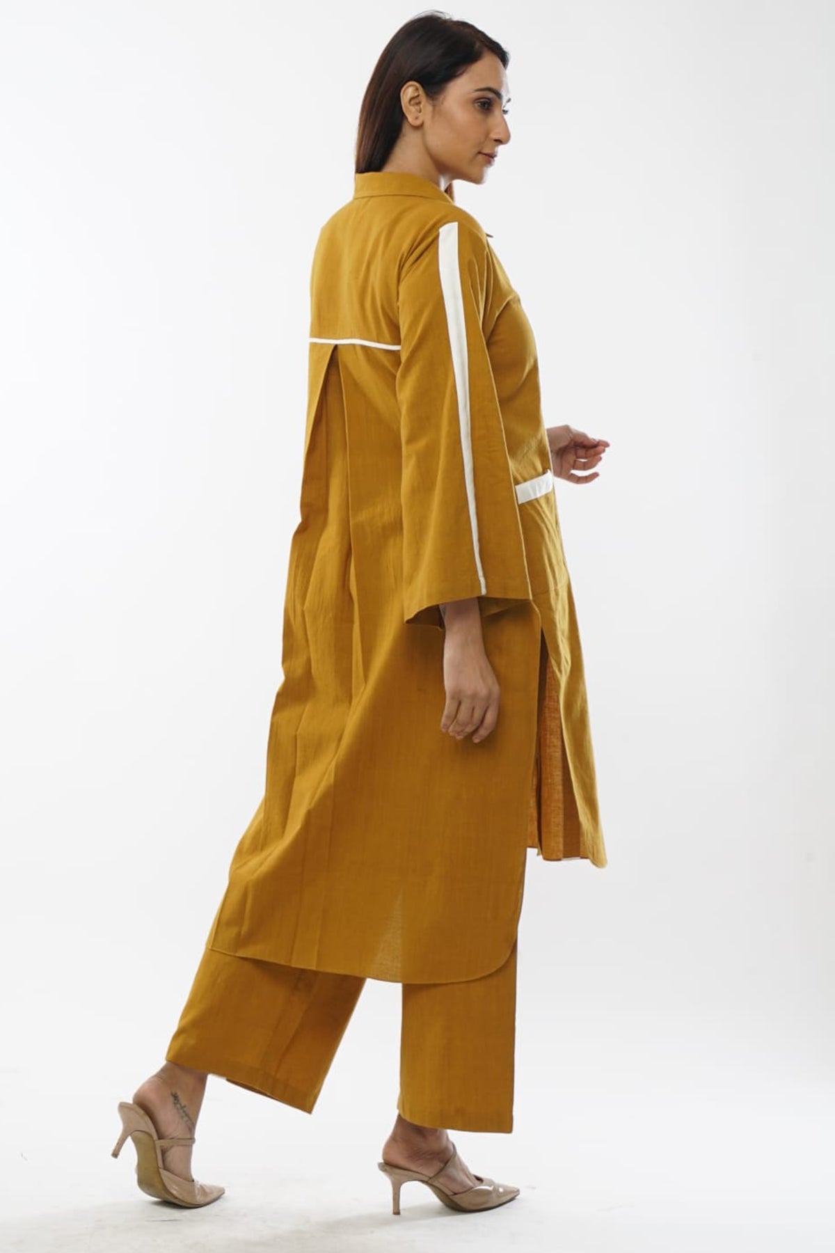 Mustard Cotton Kurta Co-ord Set