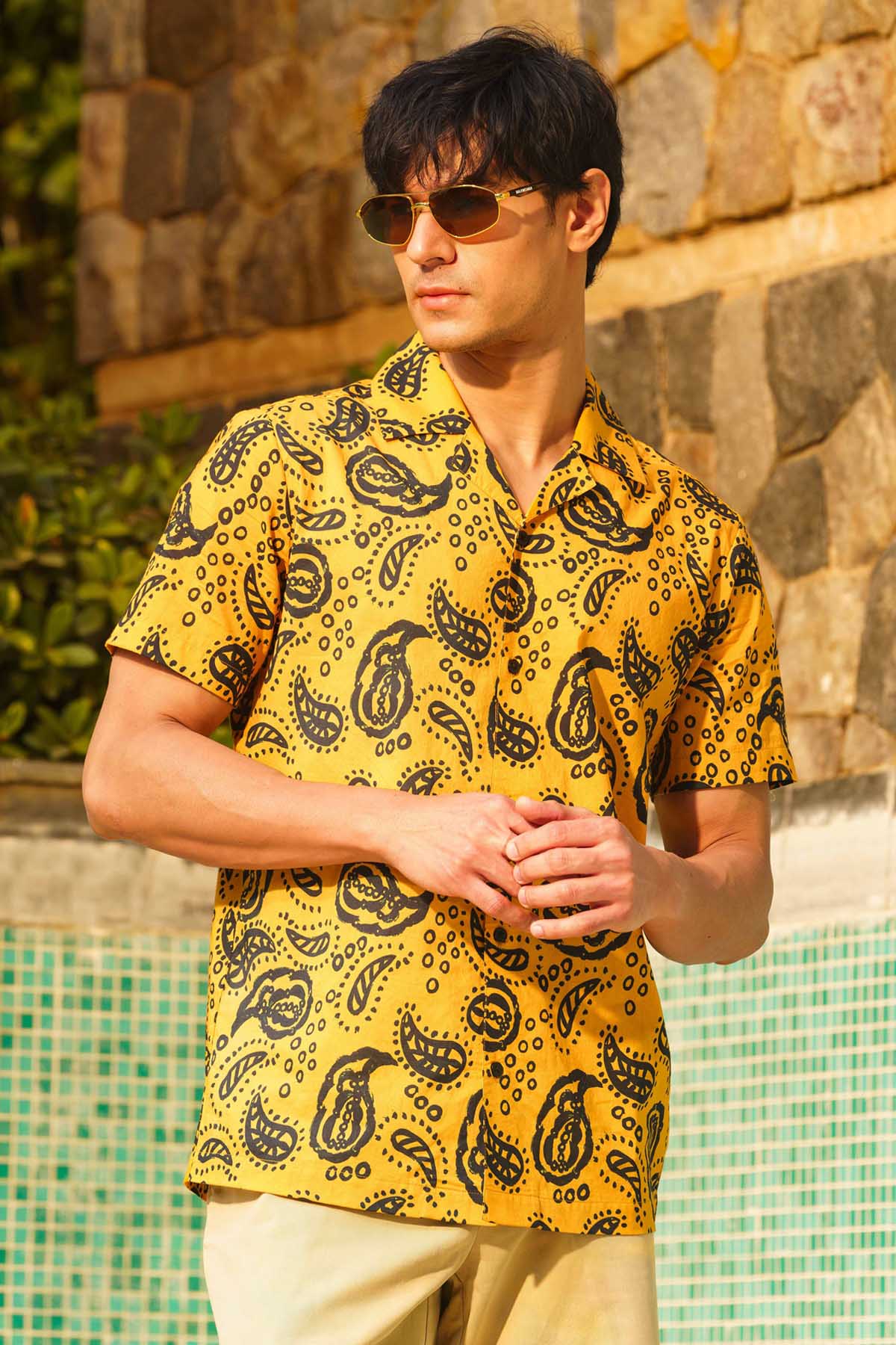 Mustard Digital Print Shirt