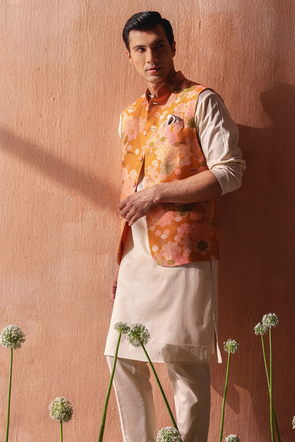 Mustard Digital Printed Bundi