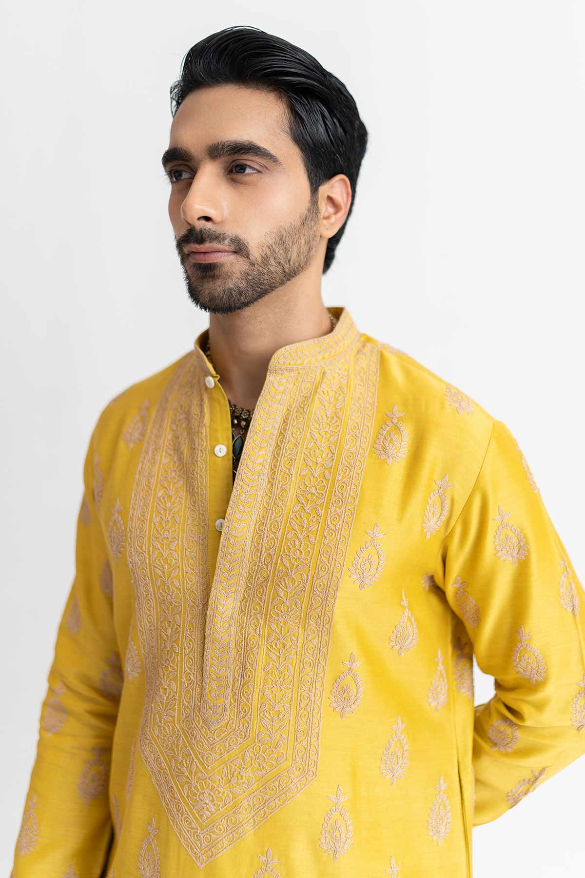 Mustard Dori Marodi Kurta Pants