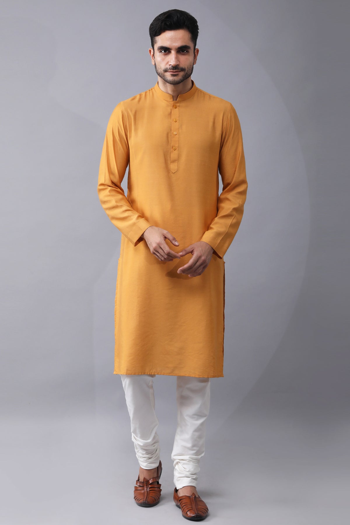 Mustard Embroidered Bundi Set