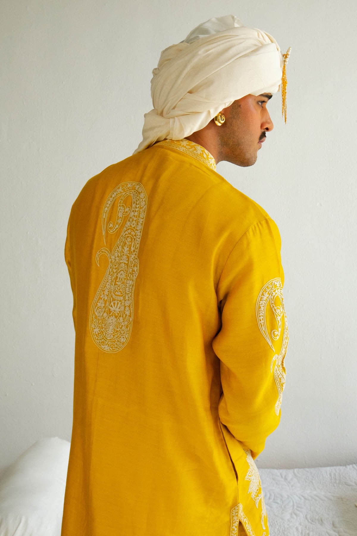 Mustard Chanderi Dori Kurta Set