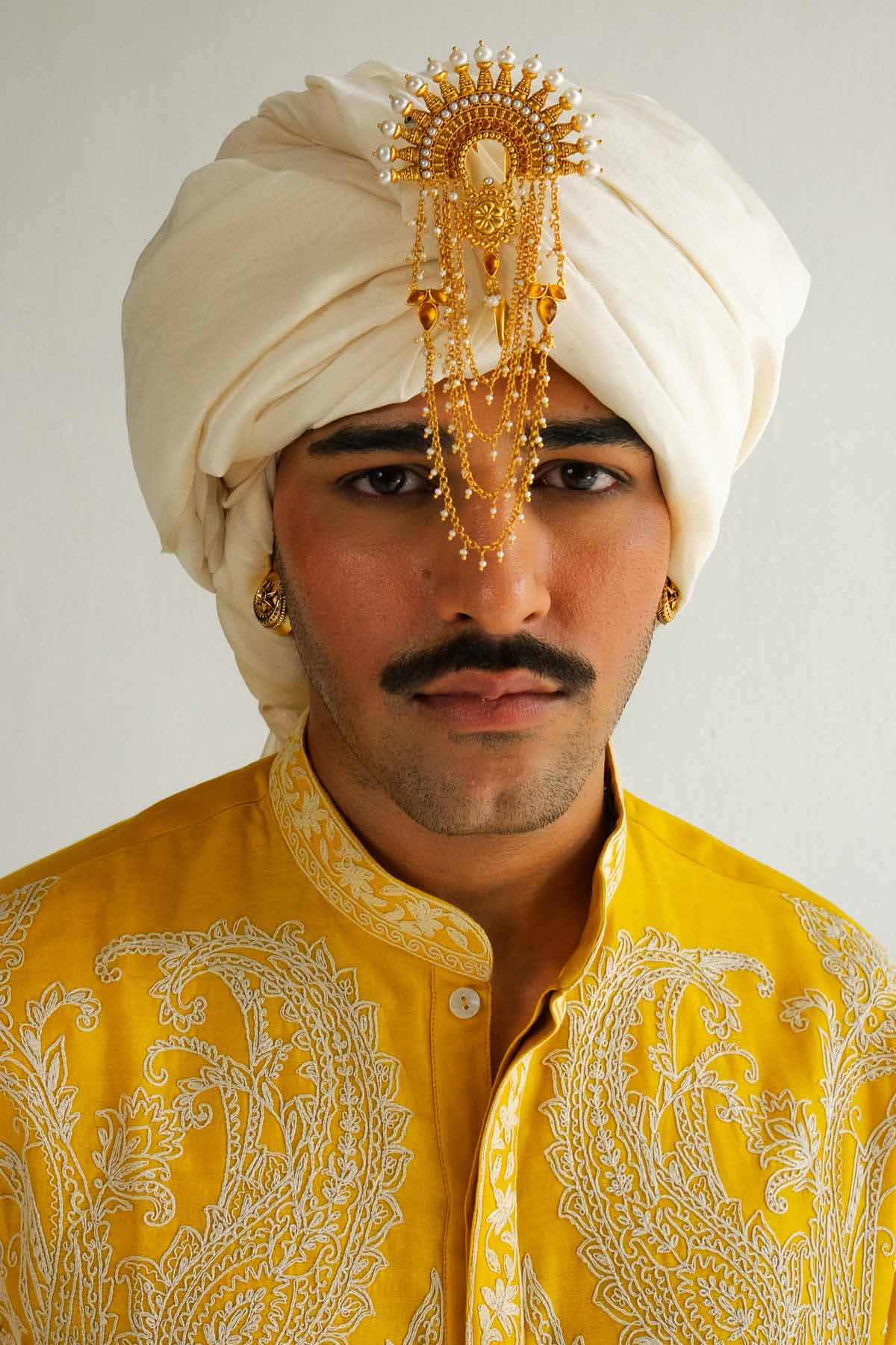 Mustard Chanderi Dori Kurta Set