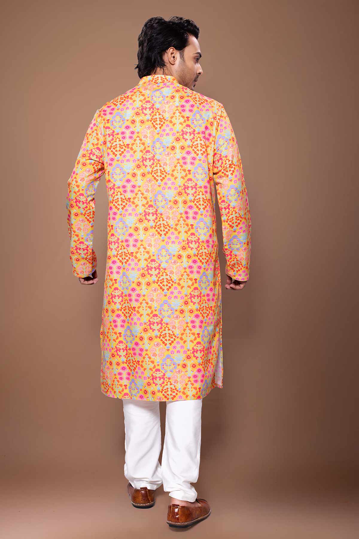 Mustard Floral Kurta & Pants