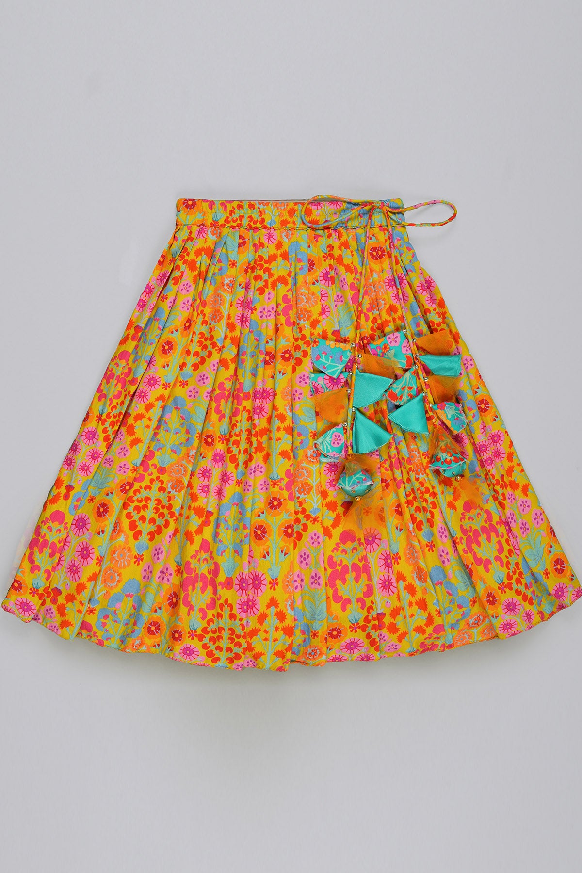 Mustard Floral Print Lehenga Set