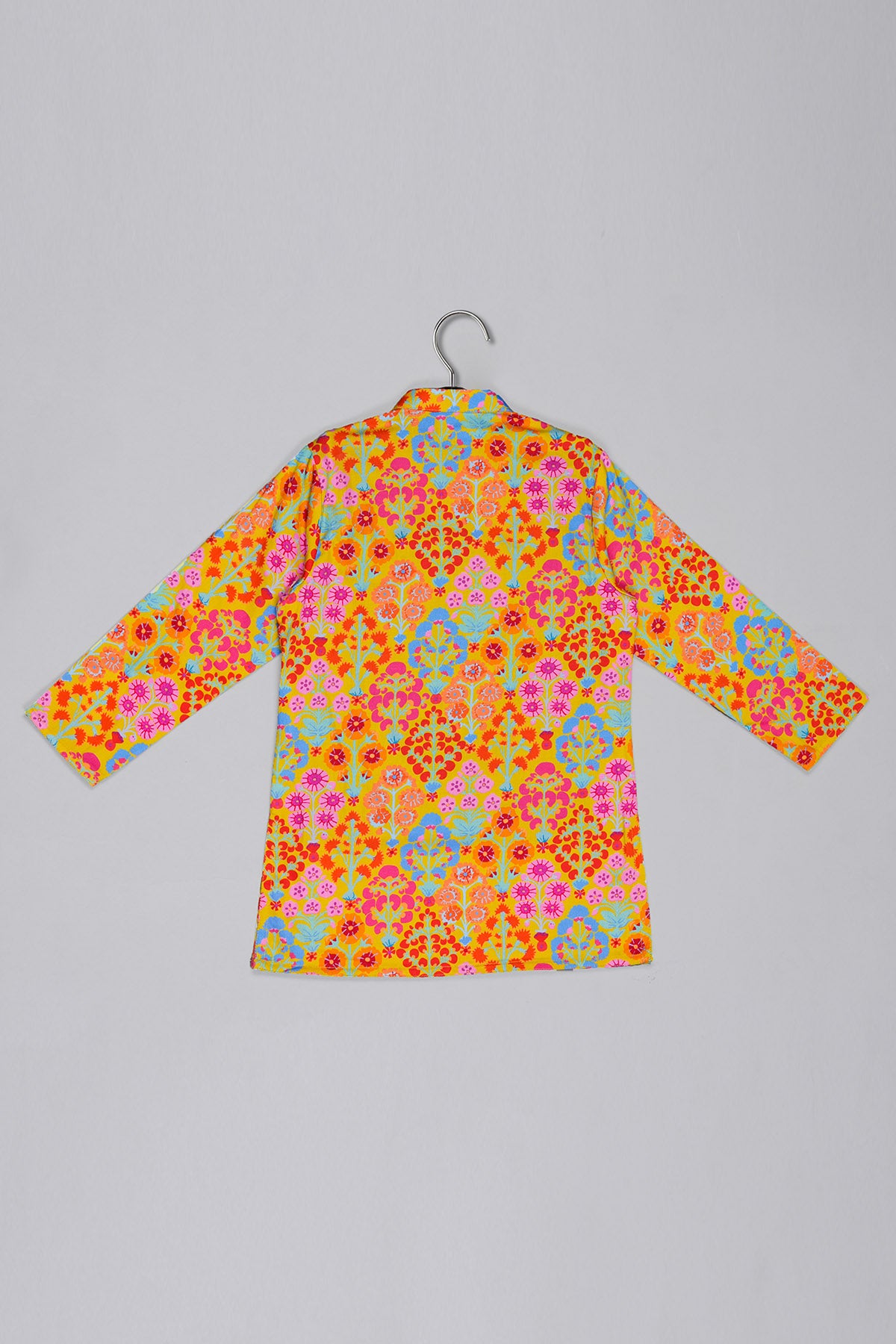 Mustard Floral Printed Dhoti Set