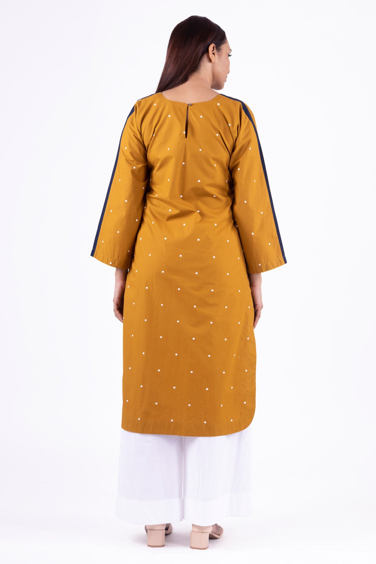 Mustard High-Low Kurta & Pants