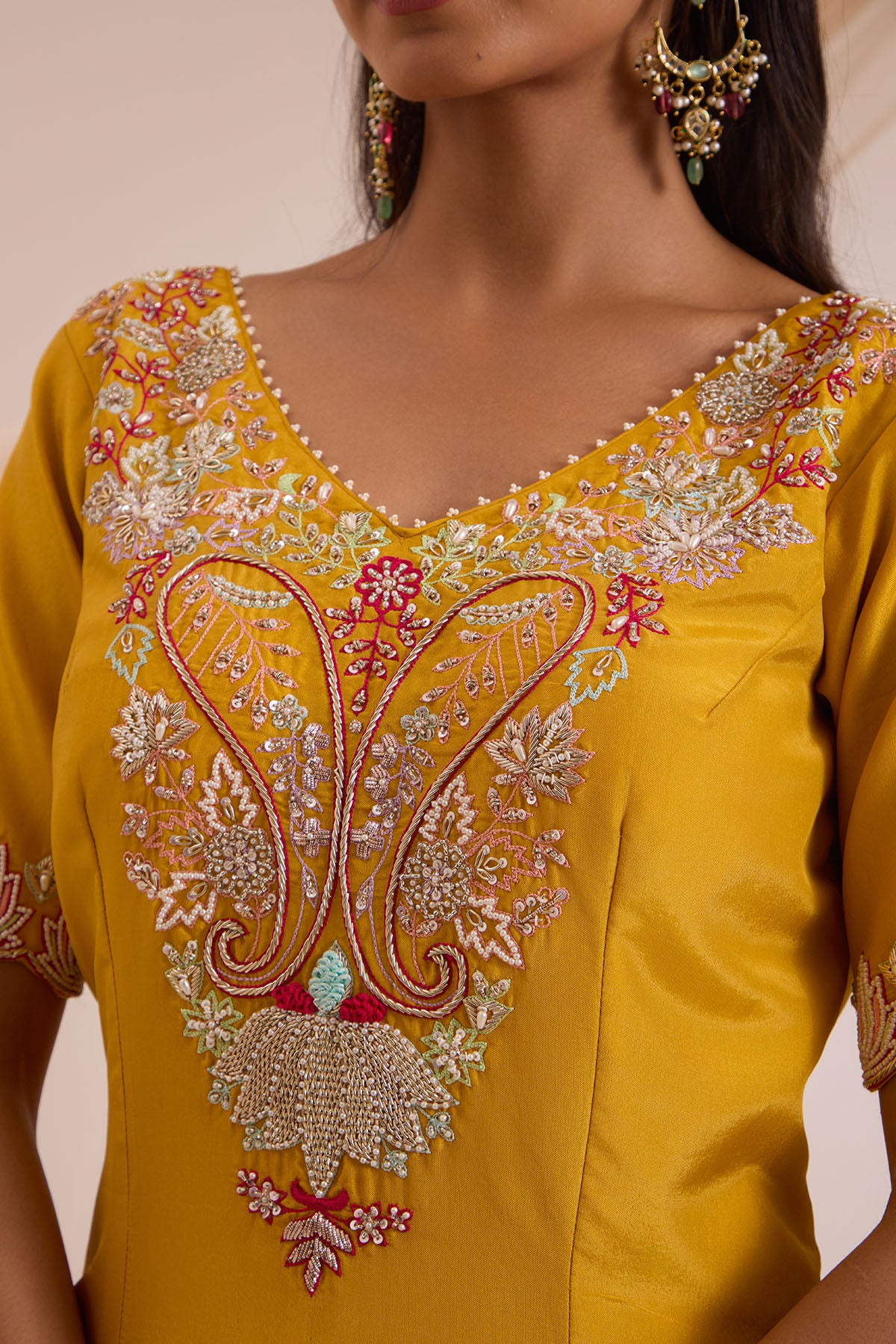 Mustard Layered Gharara Set