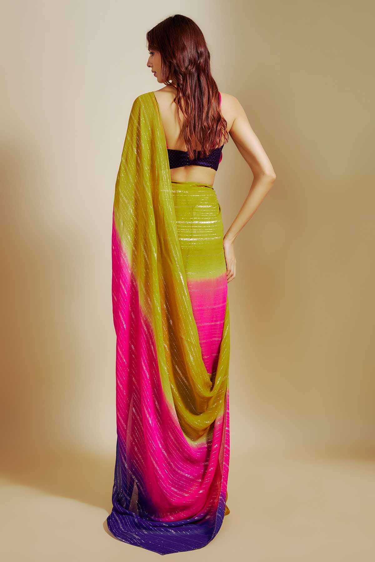 Mustard Ombre Saree & Blouse