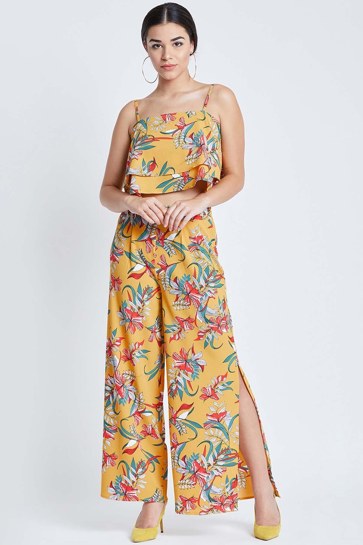 Buy Mustard Printed Co-ord Set Online