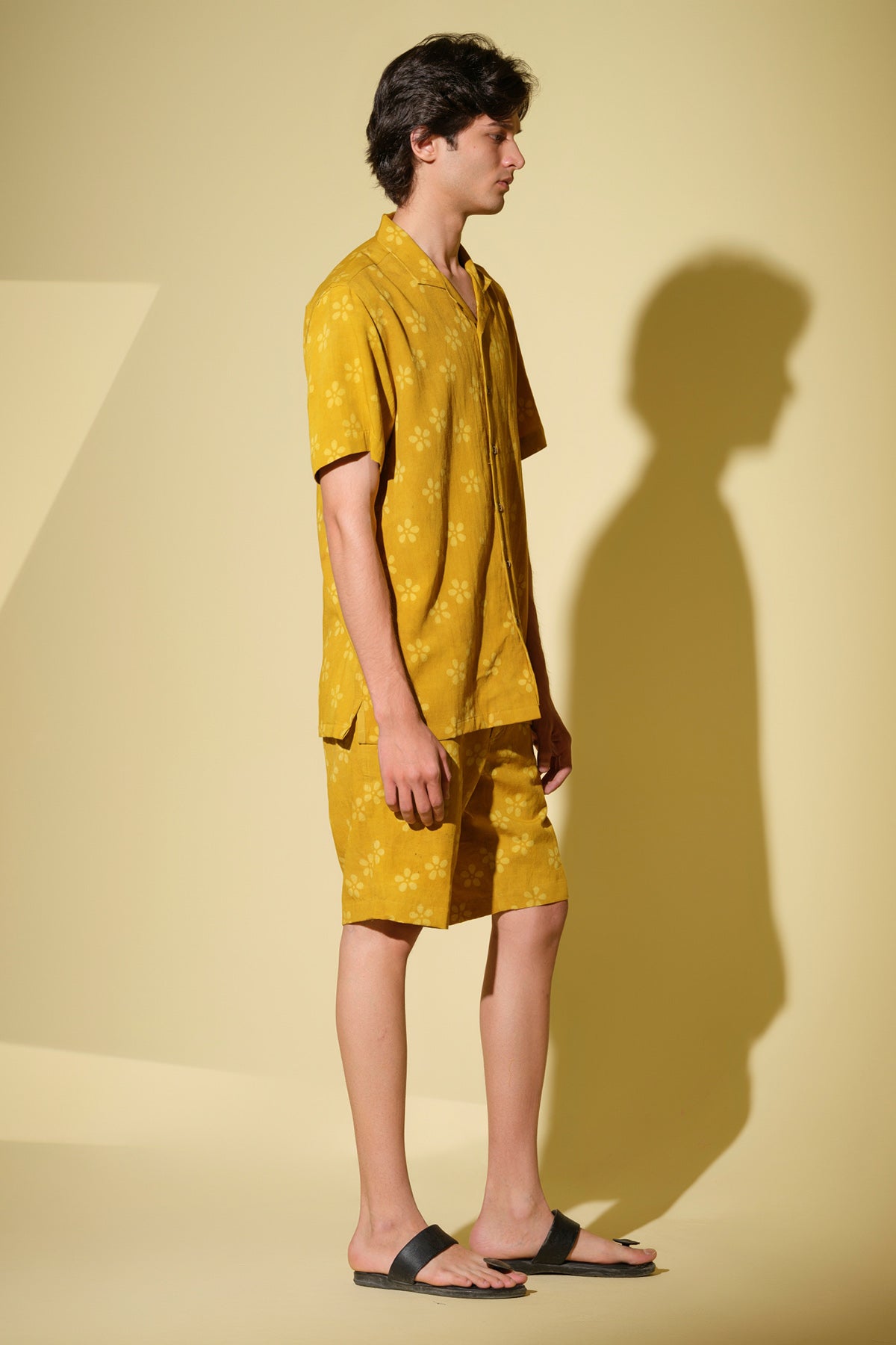 Mustard Printed Shirt & Shorts