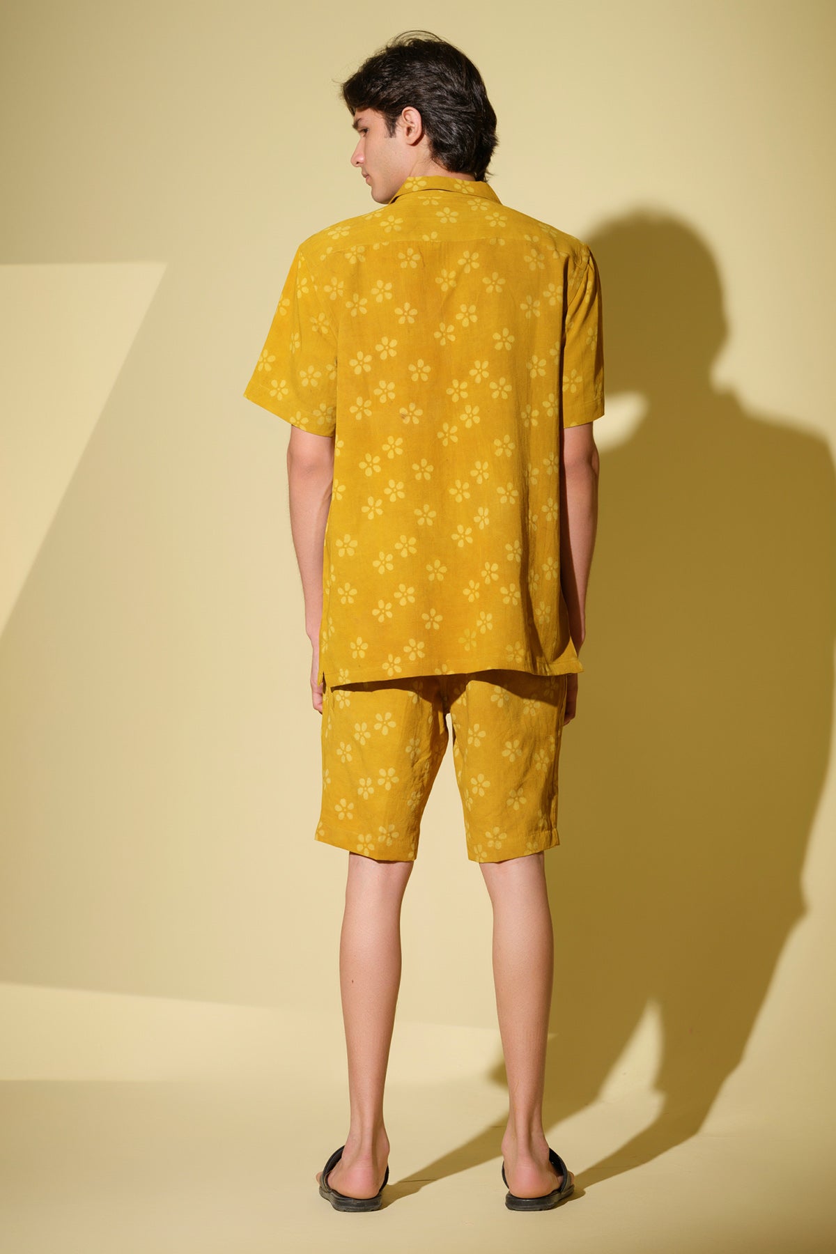 Mustard Printed Shirt & Shorts