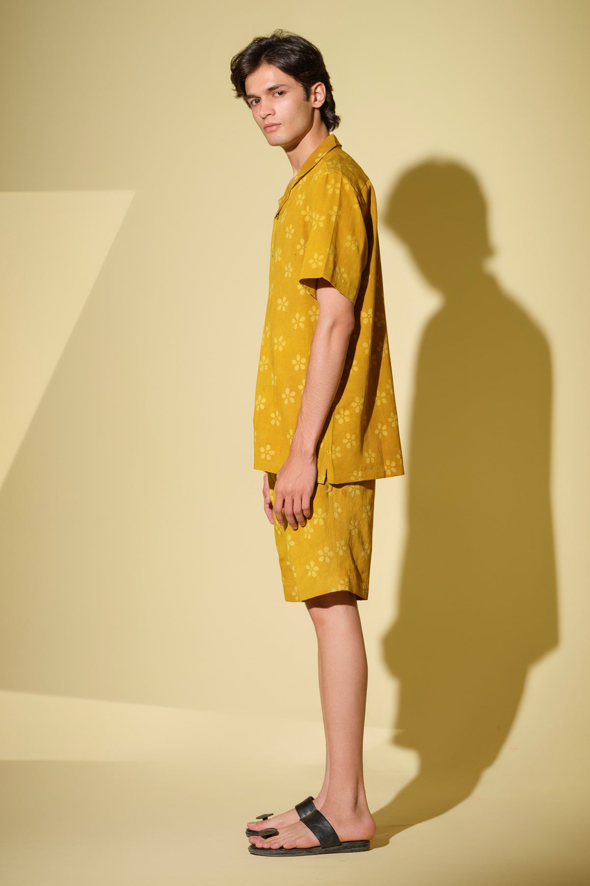 Mustard Printed Shirt & Shorts