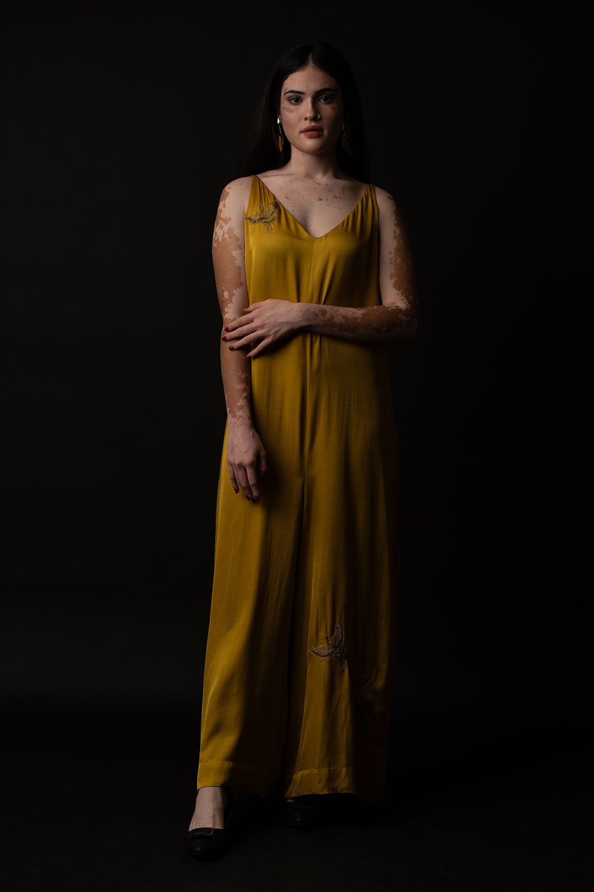 Buy Mustard Sleeveless Jumpsuit by Krishnamani for Women online at ScrollnShops