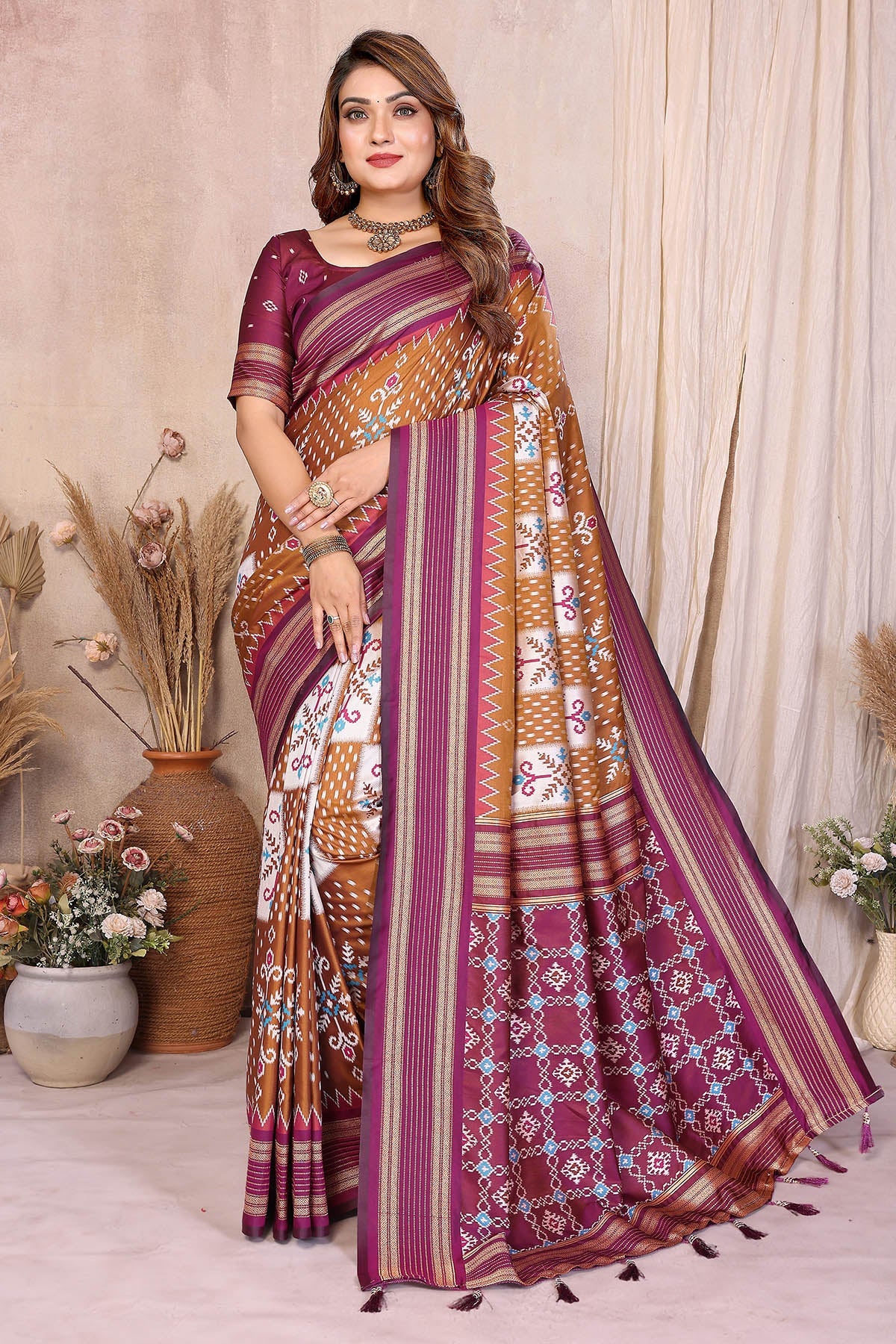 Buy Mustard Soft Silk Weaving Saree for women by Aastha Fashion online available at scrollnshops