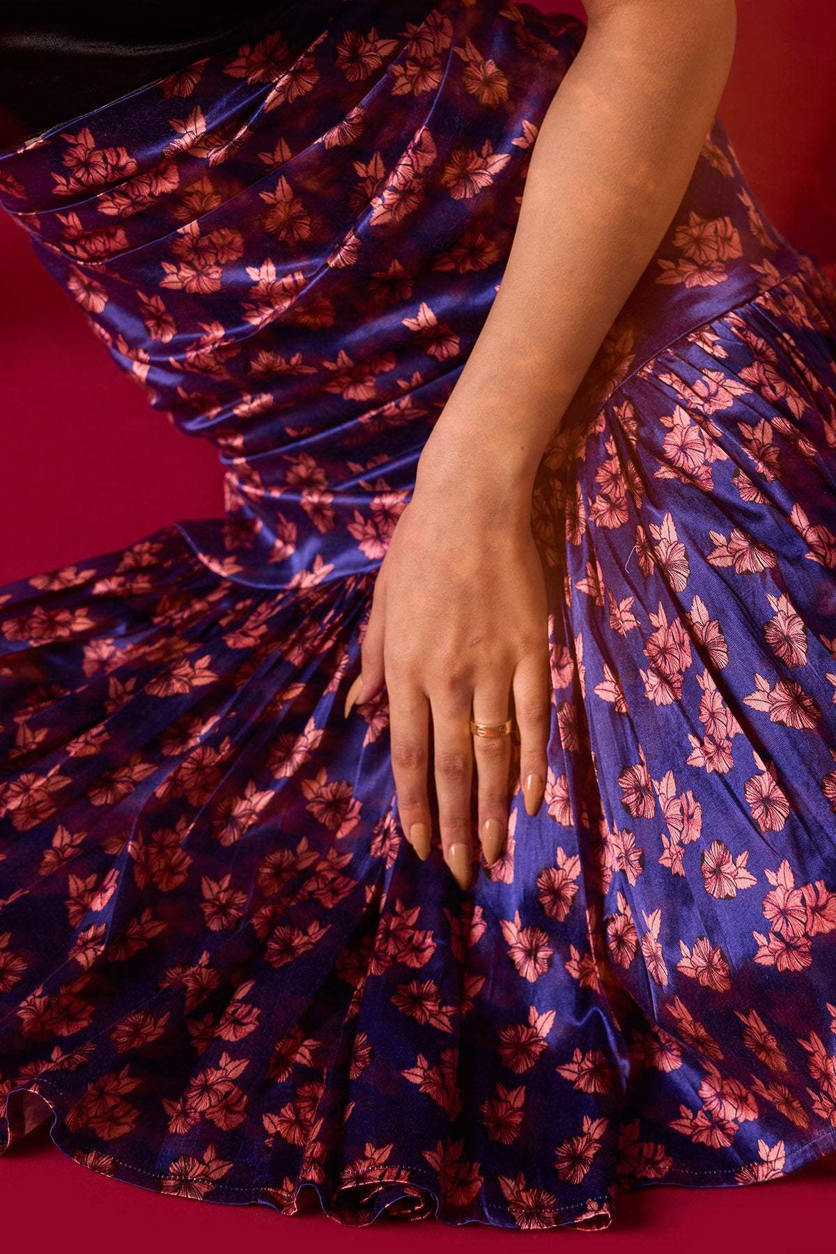 Multicolor Strapless Midi Dress