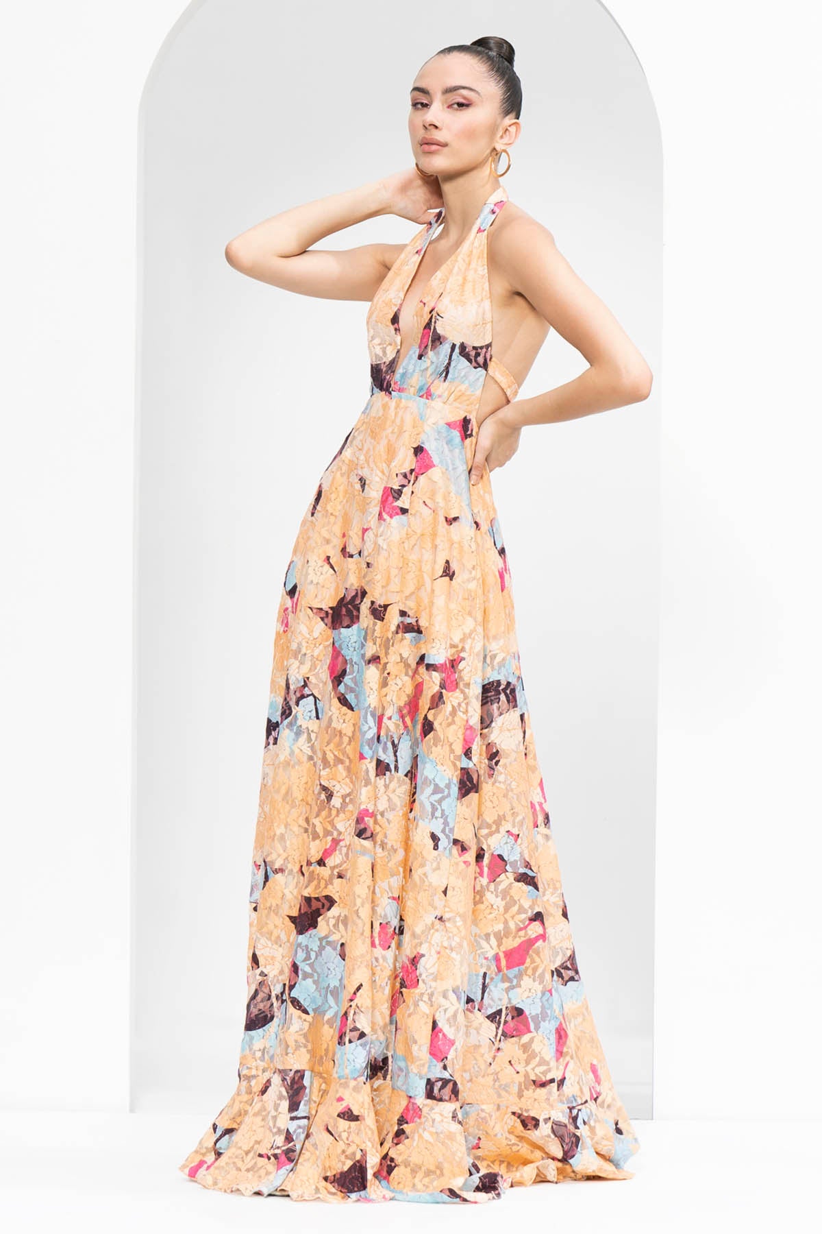 Mystic Beige Printed Dress